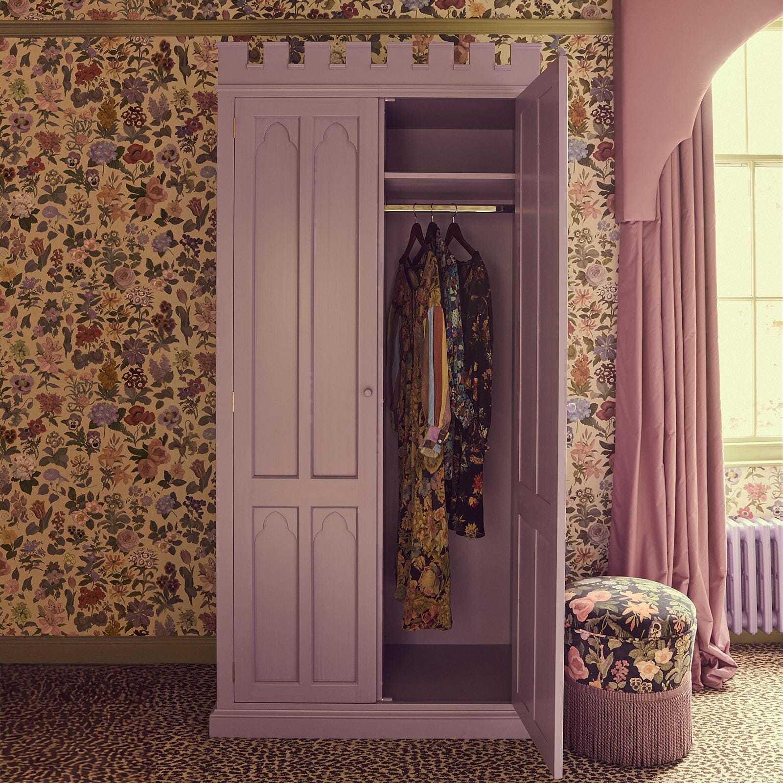 CASTLE Wardrobe - Stylish Violet Closet for Bedroom & Living Room | Perfect for Organizing Clothes & Accessories