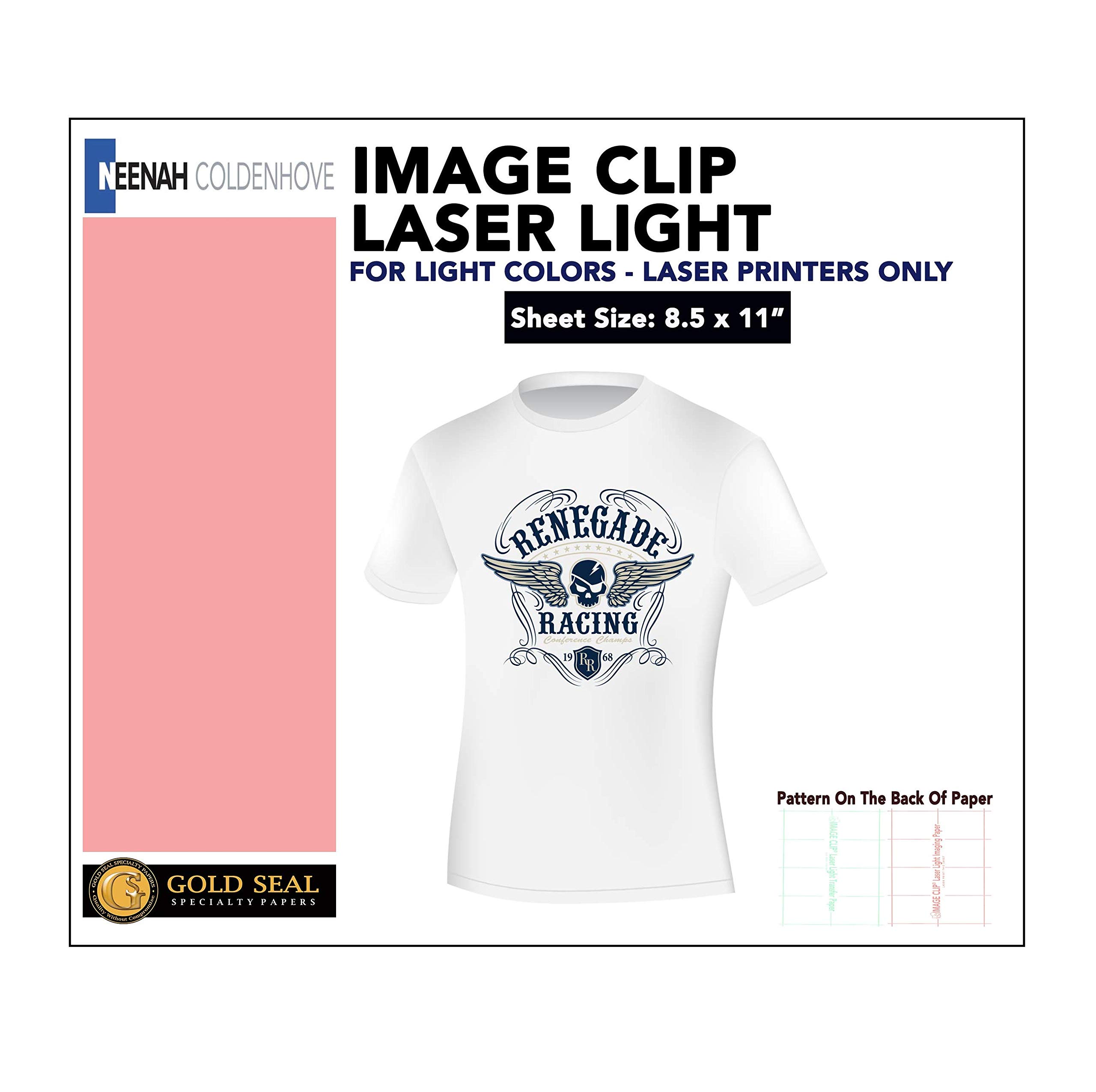 Self Weeding Laser Transfer Paper 8.5x11 Inch - 100 Sheets for DIY T-Shirt Printing, Custom Apparel & Heat Press Projects - Premium Imageclip Brand