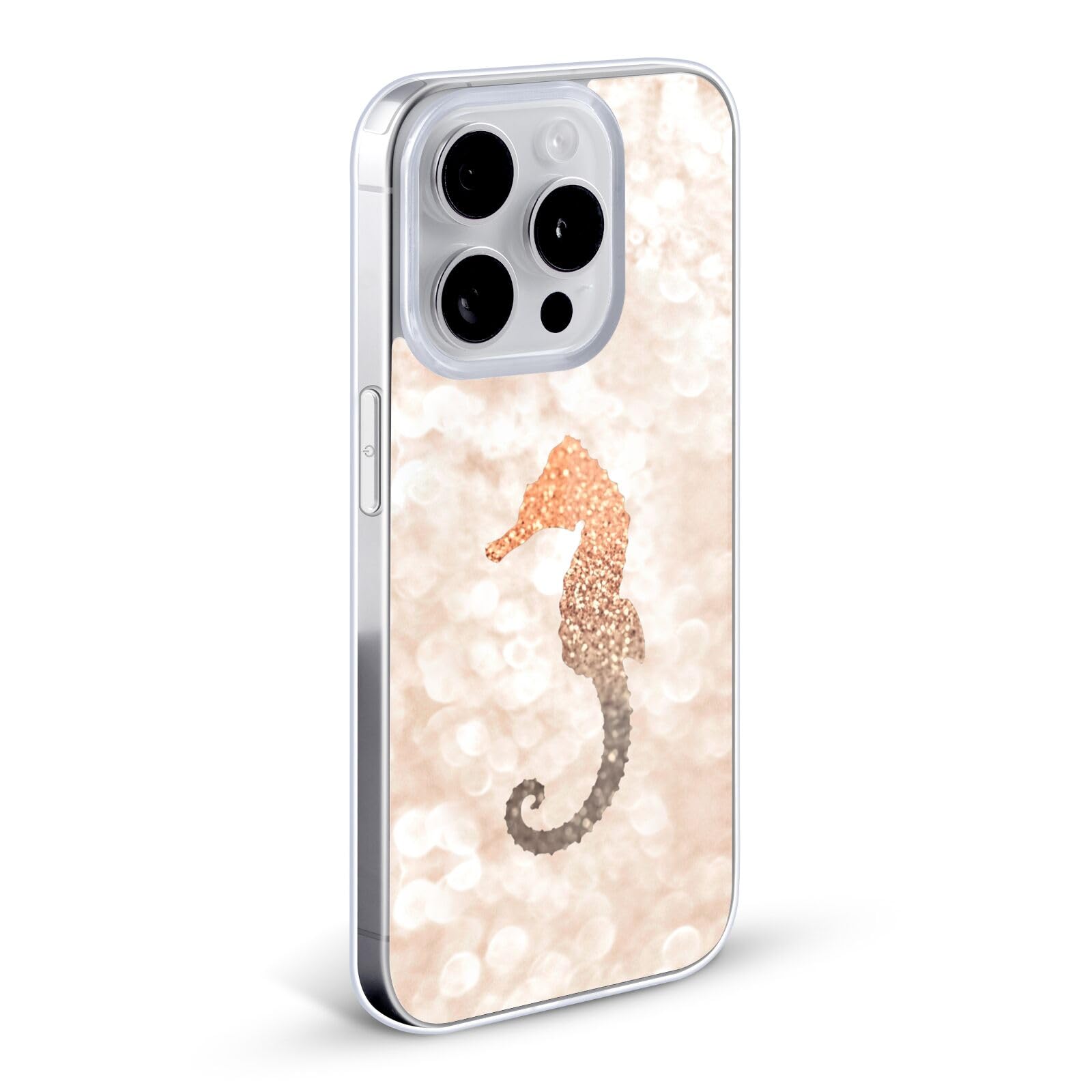 Officially Licensed Monika Strigel Seahorse Champagne Gold Soft Gel Case for iPhone 11 Pro Max - Elegant Protective Cover for Women, Durable Shockproof Phone Case - Perfect for Daily Use, Travel & Gift Giving