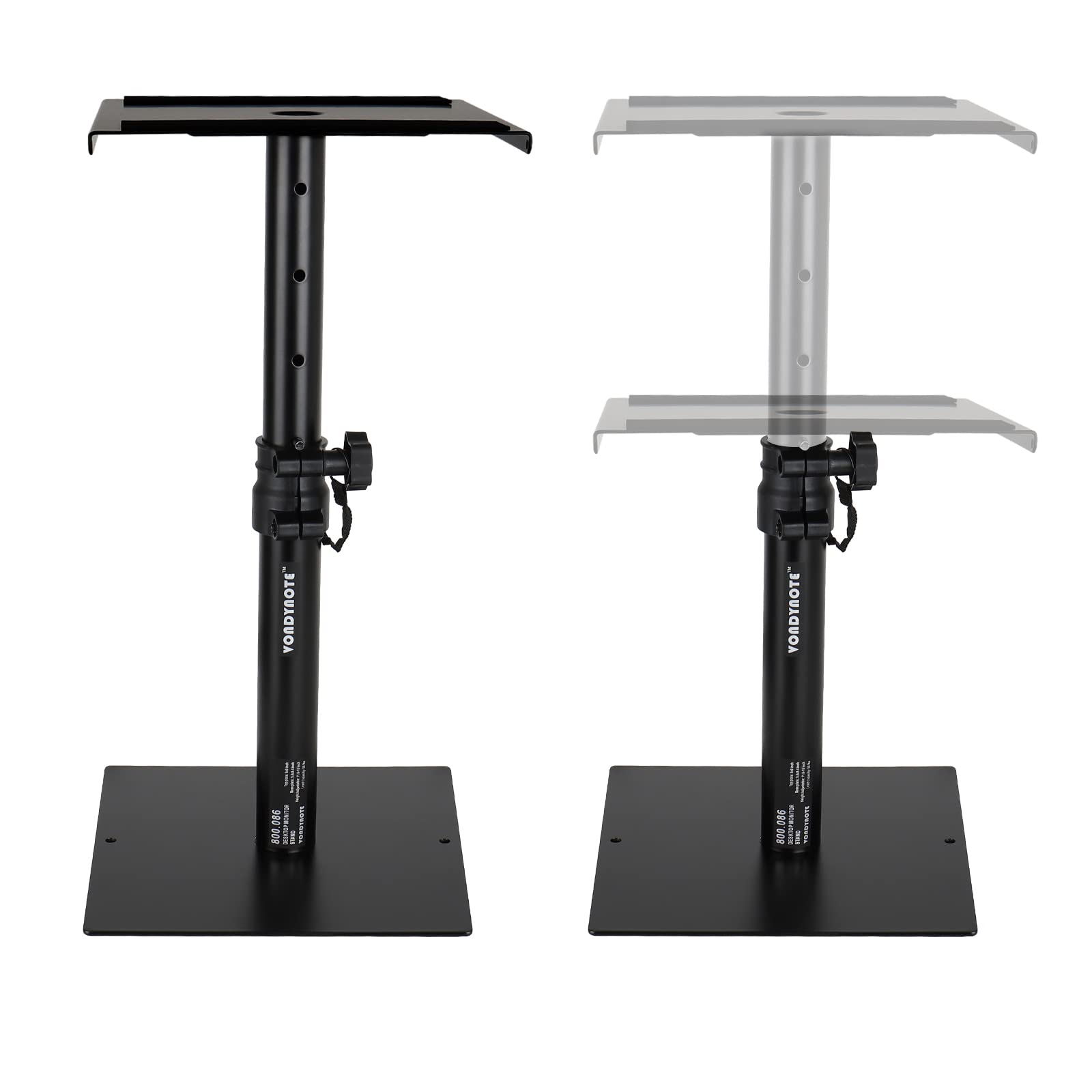2 Pack Studio Monitor Stands for Bookshelf Speakers - Heavy Duty Desktop Speaker Stands for Home Studio, DJ Setup & Audio Recording