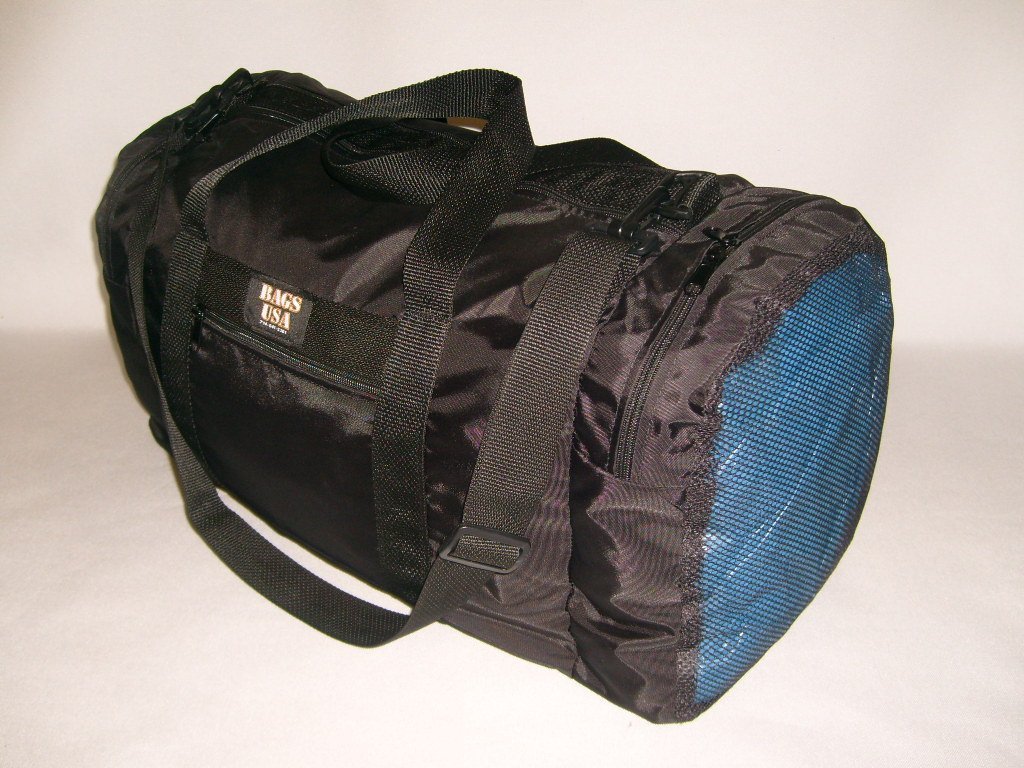 Premium Waterproof Duffle Bag with Wet/Dry Compartment & Mesh Front Pocket - Made in USA (Black) - Ideal for Gym, Travel & Outdoor Adventures