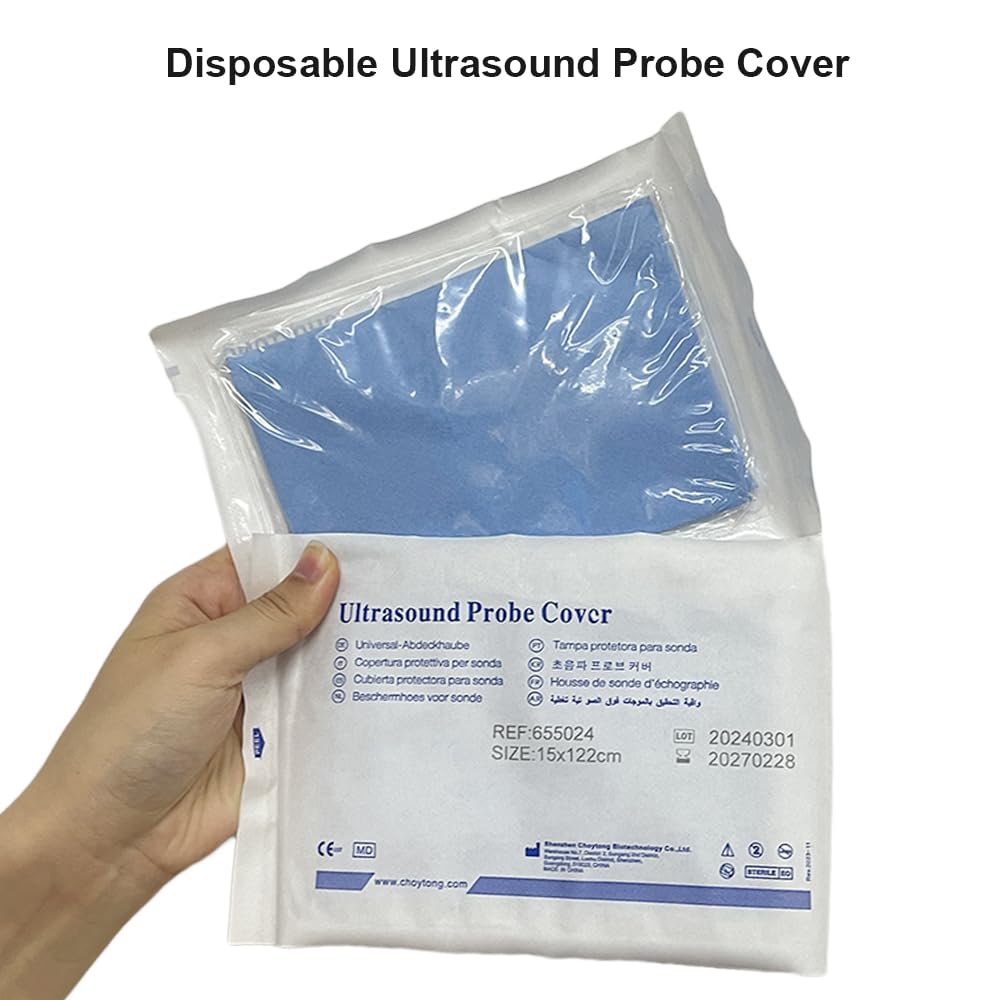 Sterile Latex-Free Disposable Ultrasound Probe Covers - Clear 6