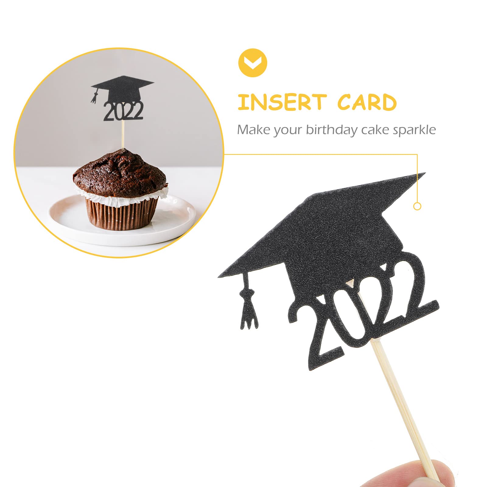 72 Pcs Graduation Cake Toppers - Edible Cake Decorations for Graduation Party, Cupcake Inserts, Creative Cake Picks for Graduation Ceremony, School Celebration & Dessert Table Decoration
