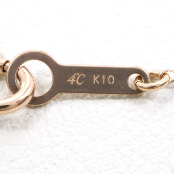 4℃ K10PG White Sapphire Necklace - Elegant 14K Gold Plated Pendant for Women, Perfect for Weddings, Anniversaries & Special Occasions