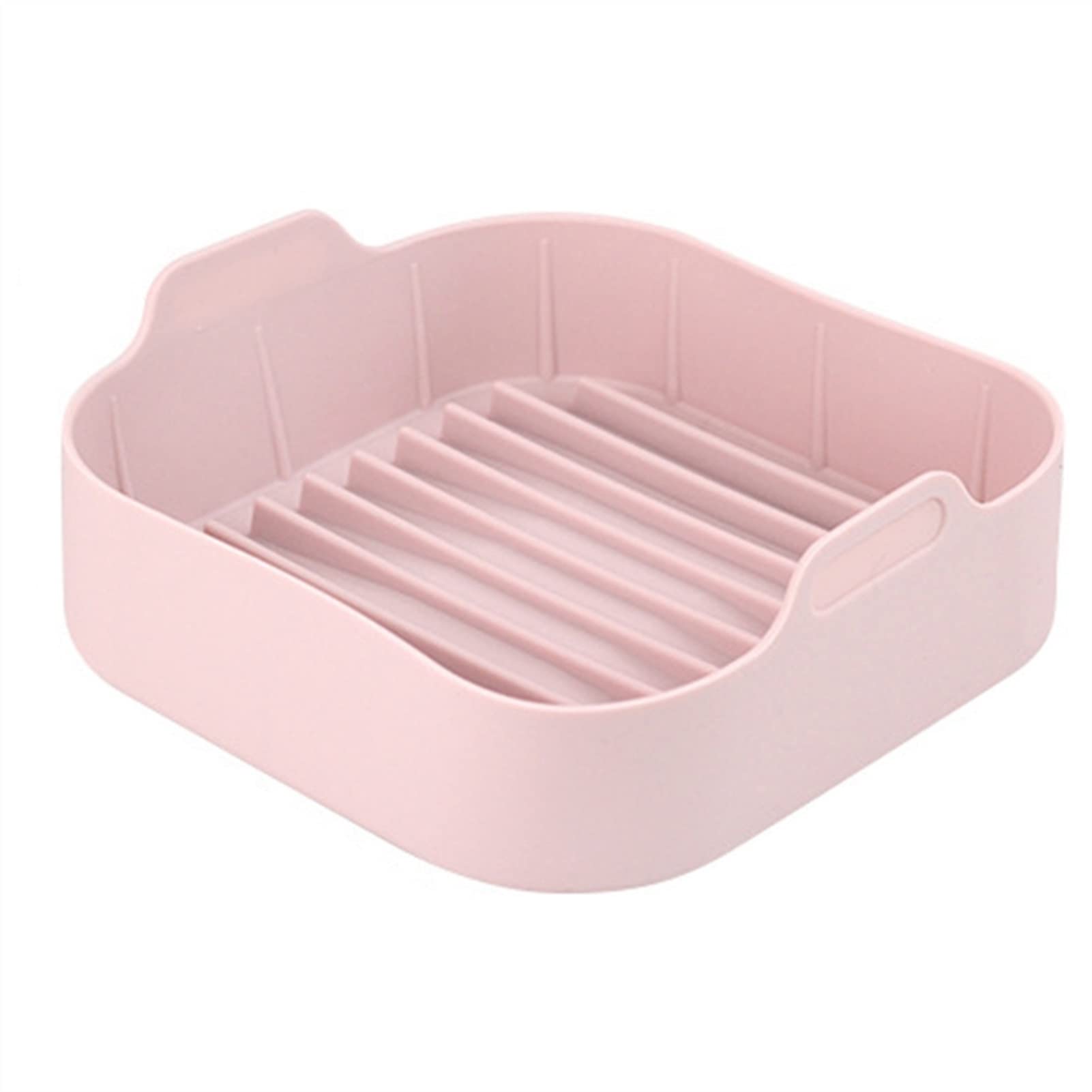Non-Toxic Square Silicone Air Fryer Basket - Oven Safe Baking Tray for Chicken, Pizza, Bread - Replacement Grill Pan Accessories (Pink) - Perfect for Healthy Cooking & Meal Prep at Home