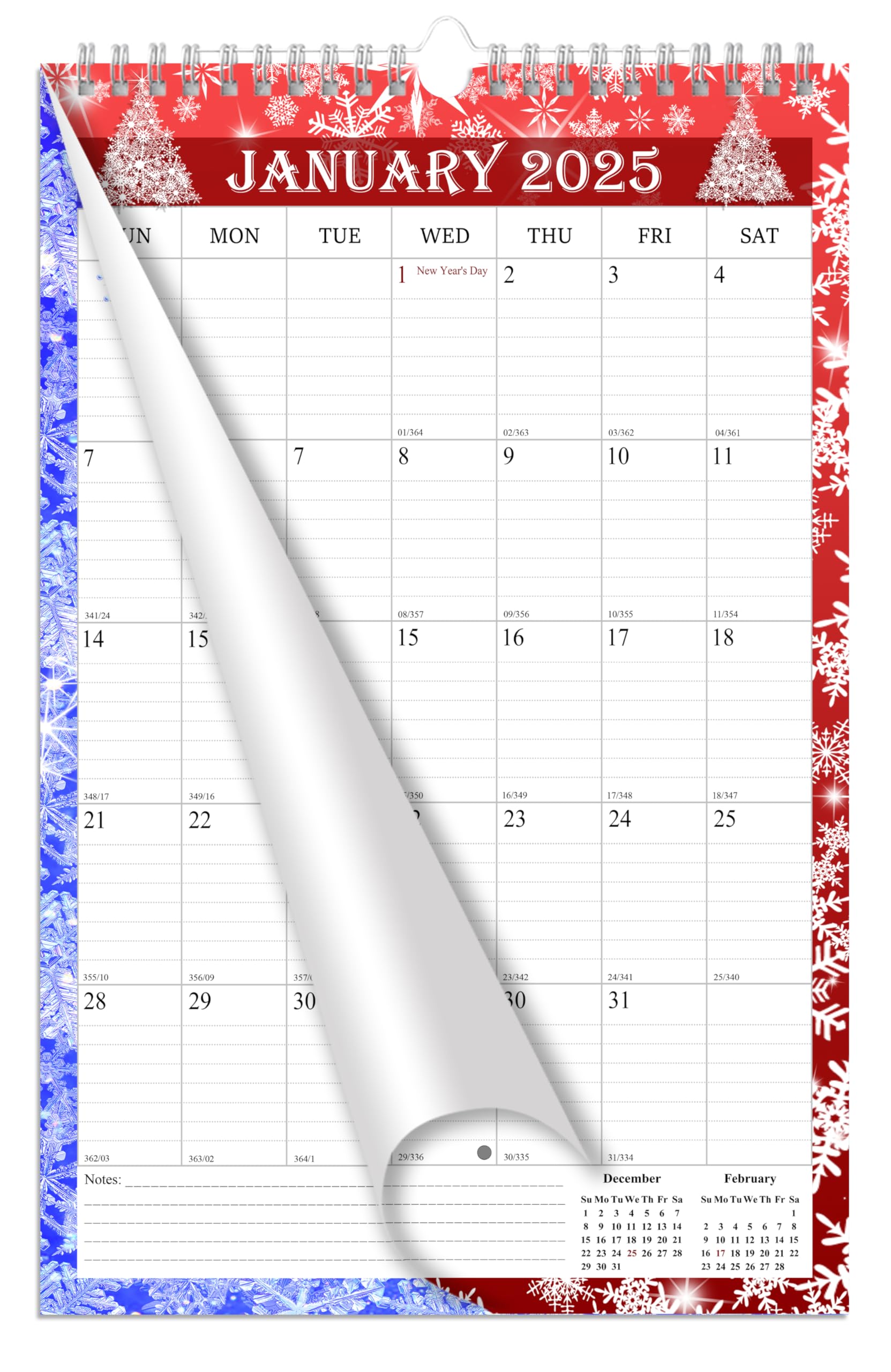 2025 Spiral Bound Wall Calendar - 12 Month Planner 11