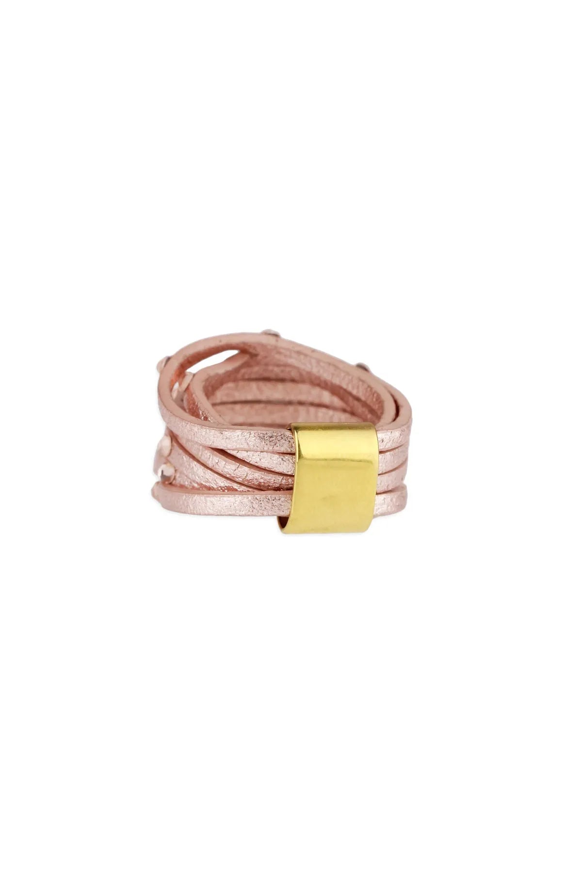 Genuine Leather Crystal Ring for Women - Elegant Fashion Jewelry Gift for Parties, Weddings & Special Occasions