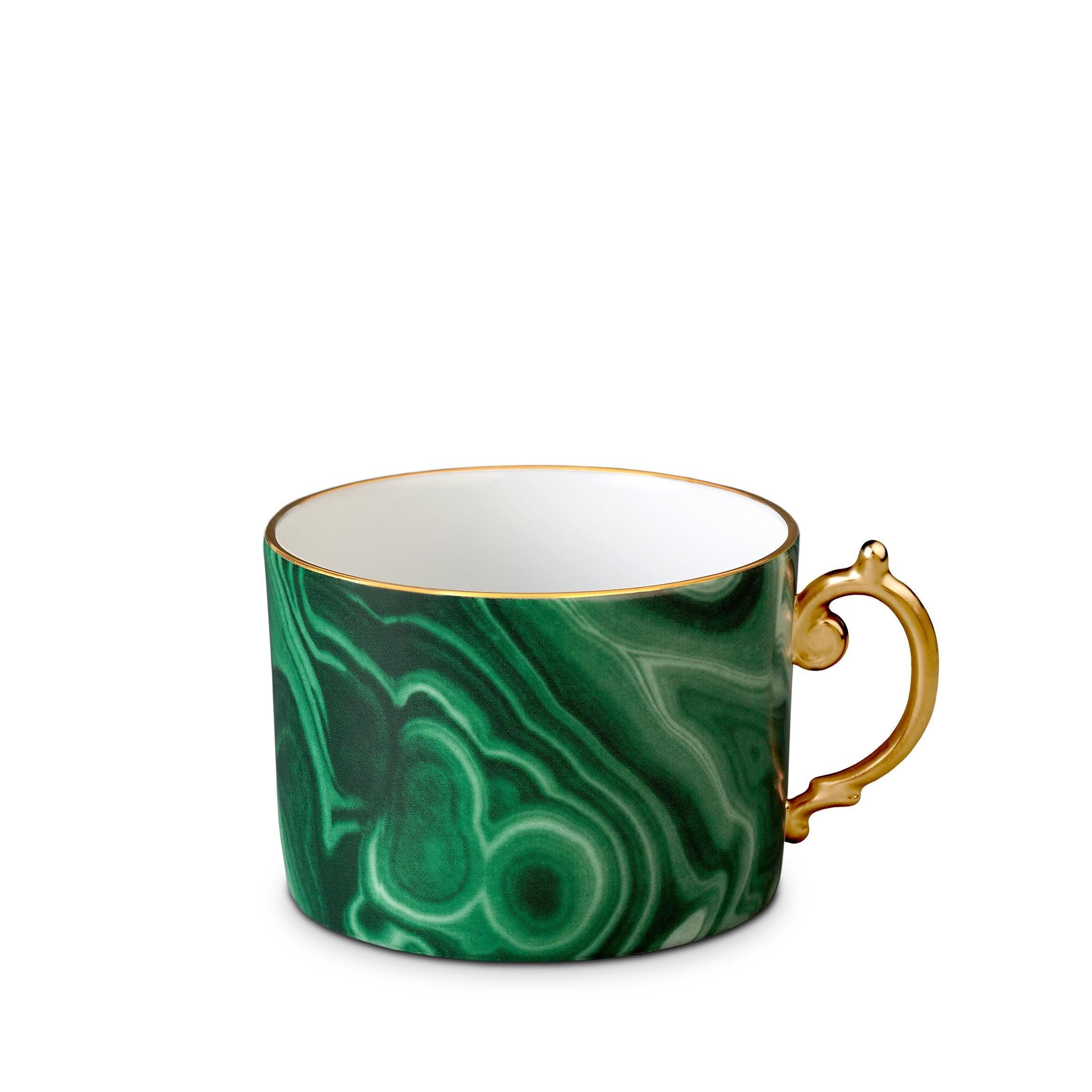 Premium Malachite Tea Cup - Handcrafted Ceramic Mug with Natural Stone Design - Perfect for Herbal Tea, Coffee & Relaxation at Home or Office