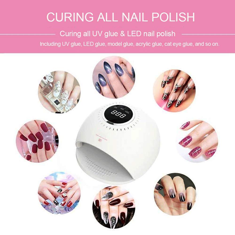 84W UV LED Nail Lamp with Auto-Sensing & 3 Timer Settings - Professional Gel Polish Dryer for Fingernails & Toenails - LCD Display for Home & Salon Manicure/Pedicure