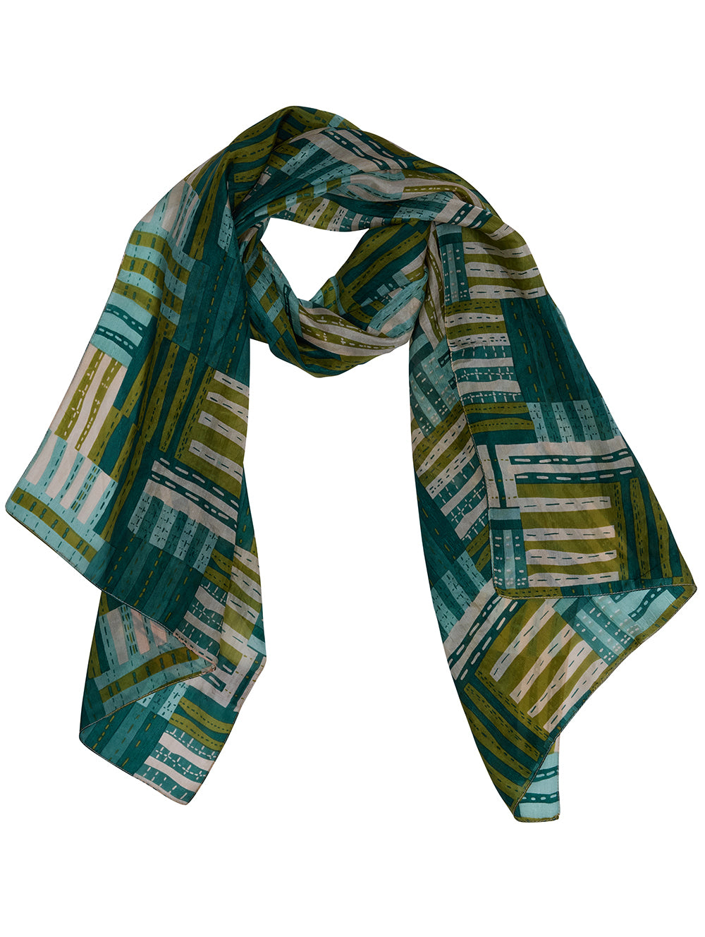 Luxury Green Silk Scarf for Women - Elegant Fashion Accessory for Office, Party & Special Occasions