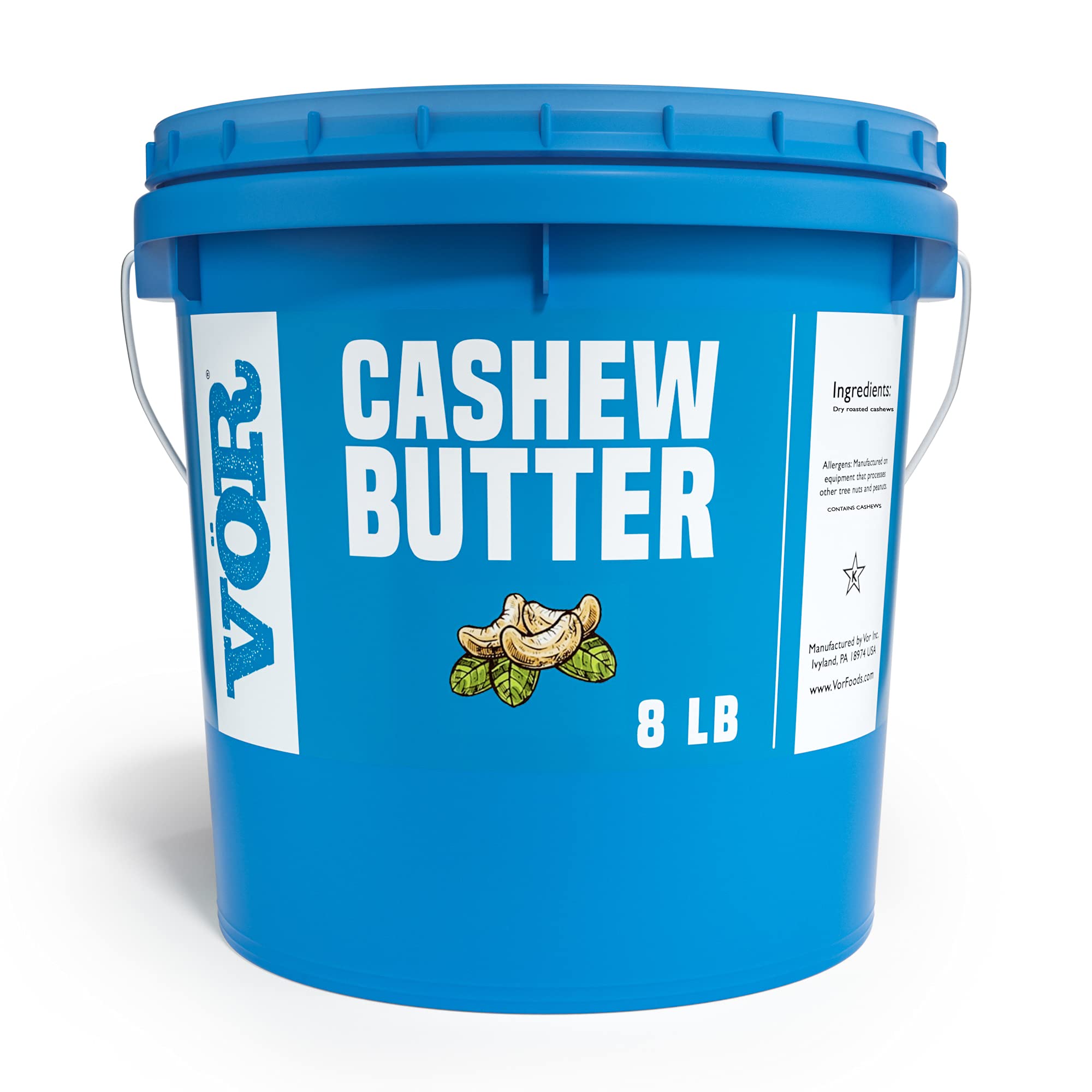 Organic Bulk Cashew Butter (8lb) | Single Ingredient, No Additives | Vegan, Paleo, Keto, Whole30 Approved | Perfect for Smoothies, Baking & Healthy Snacks