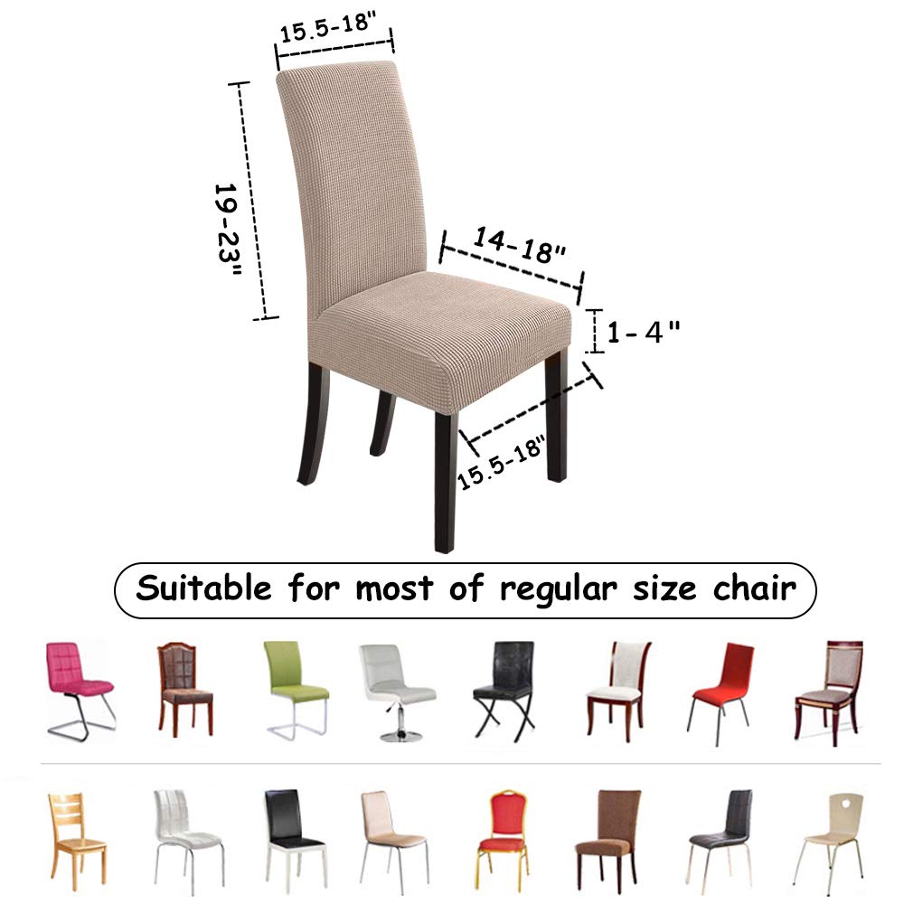 Northern Brothers Stretch Dining Chair Slipcovers - Set of 8 Khaki Parsons Chair Covers for Dining Room Furniture Protection | Perfect for Home Decor, Kitchen, Restaurant & Office Use