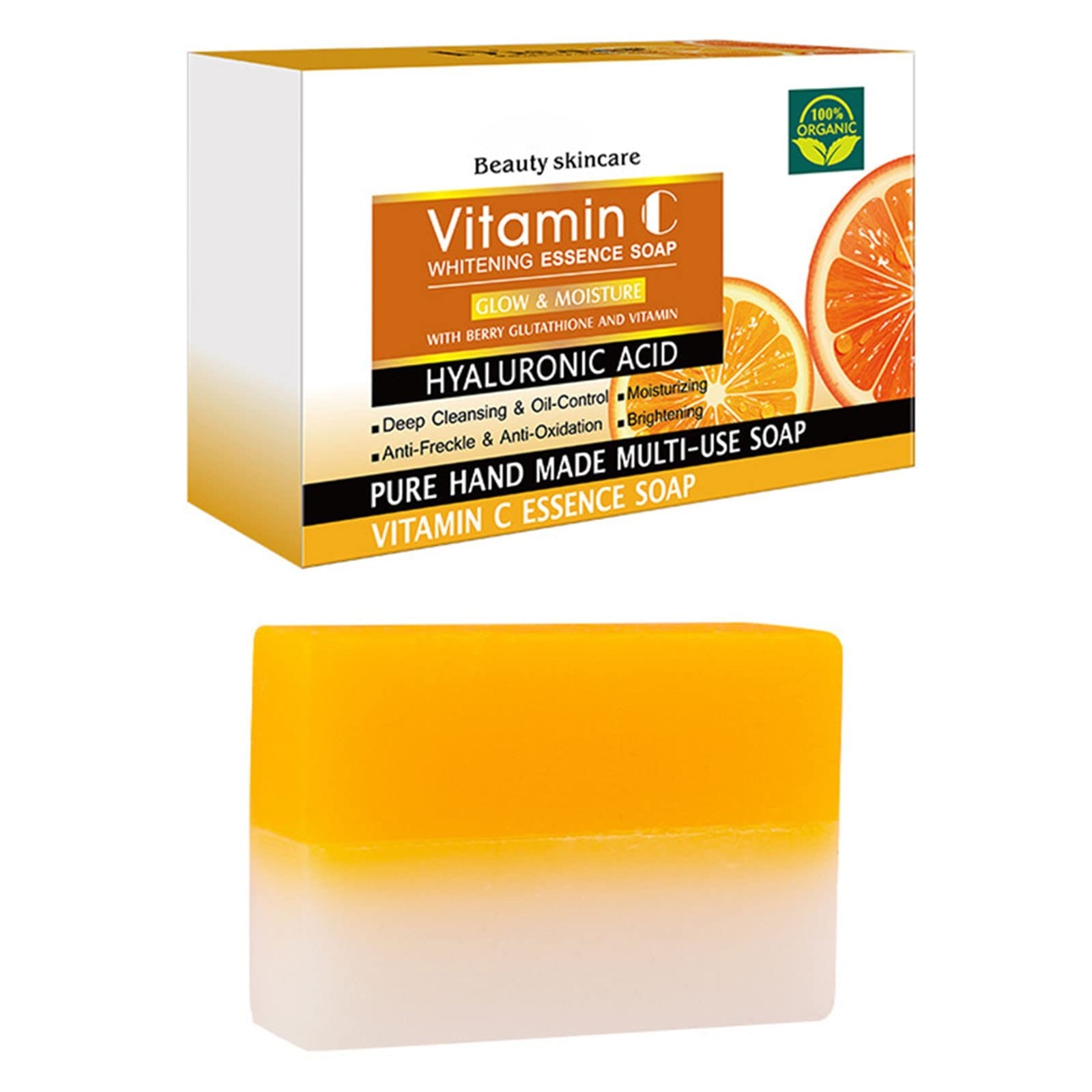 VC Brightening Facial Cleansing Soap - Tone & Moisturize Skin, Reduce Hyperpigmentation & Fine Lines | Hand & Body Soap for Glowing Complexion | Perfect for Daily Skincare Routine & Travel
