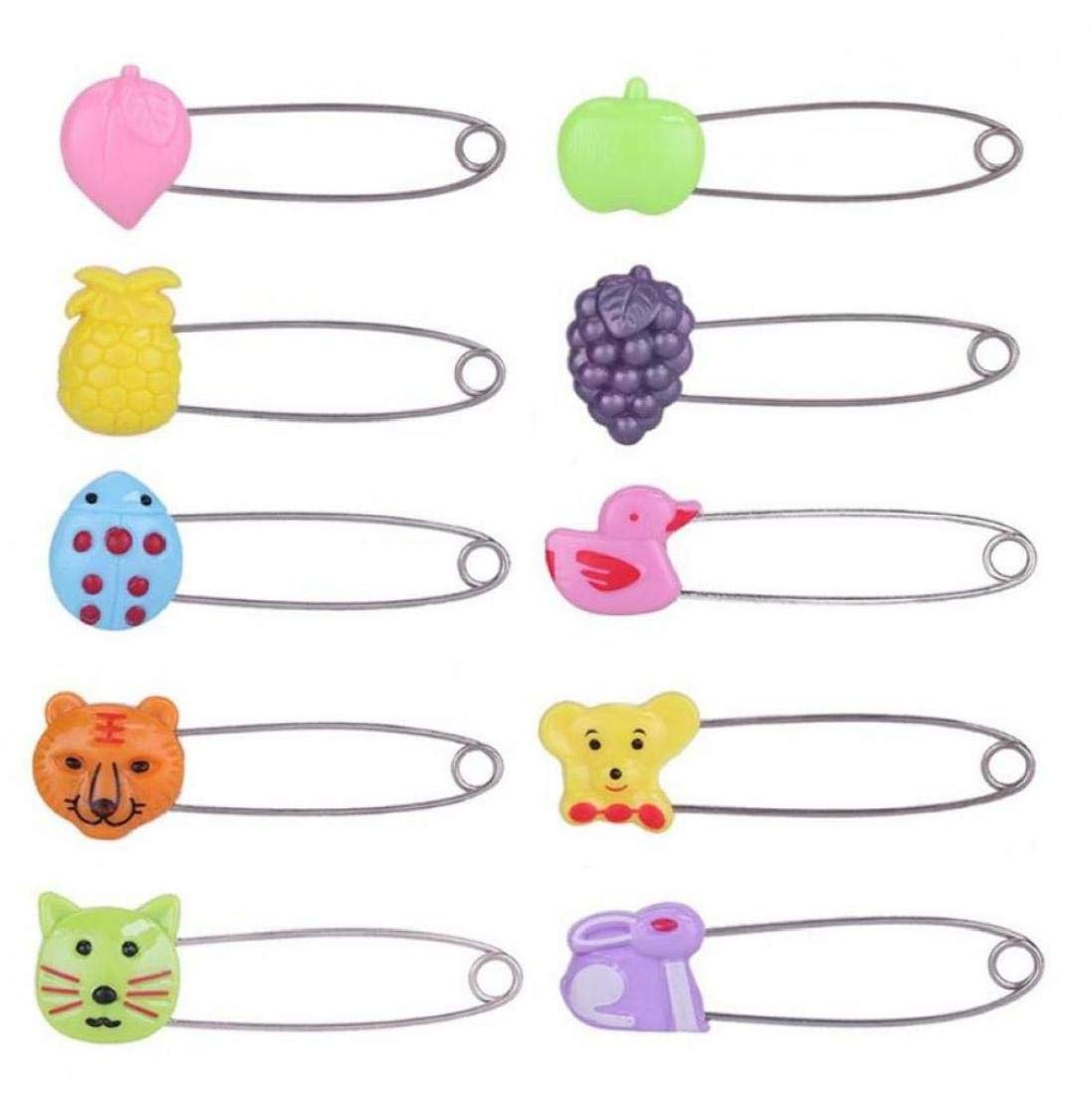 Zonfer 4-Pack Plastic Baby Safety Pins for Diapers, Clothes & Headbands - Secure Locking Clips for Infant Care, Baby Shower Decor & Nursery Essentials (Great for Newborns, Toddlers & Childcare)
