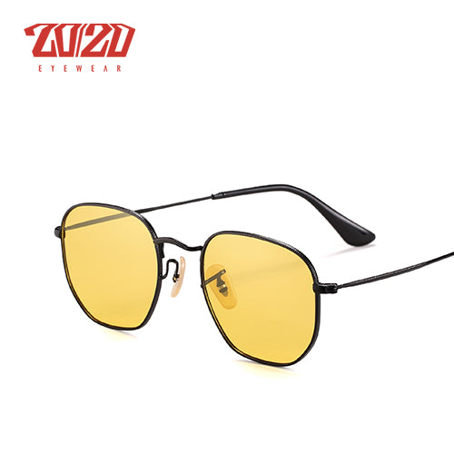 20/20 Polarized Square Metal Unisex Sunglasses - UV400 Protection, Lightweight & Durable Frame - Perfect for Driving, Outdoor Sports & Beach Vacations