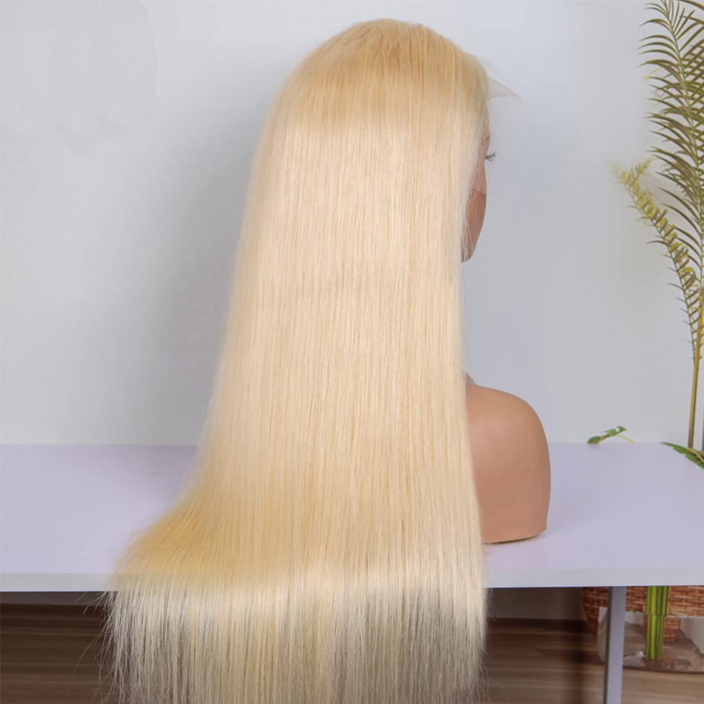 13x4 Transparent Lace Front Wig Human Hair 613 Blonde HD Lace Frontal Wig for Black Women | Brazilian Virgin Human Hair | Pre-Plucked with Baby Hair | Natural Hairline | 180% Density | 30 Inch | Perfect for Daily Wear, Parties, Weddings & Special Occasions
