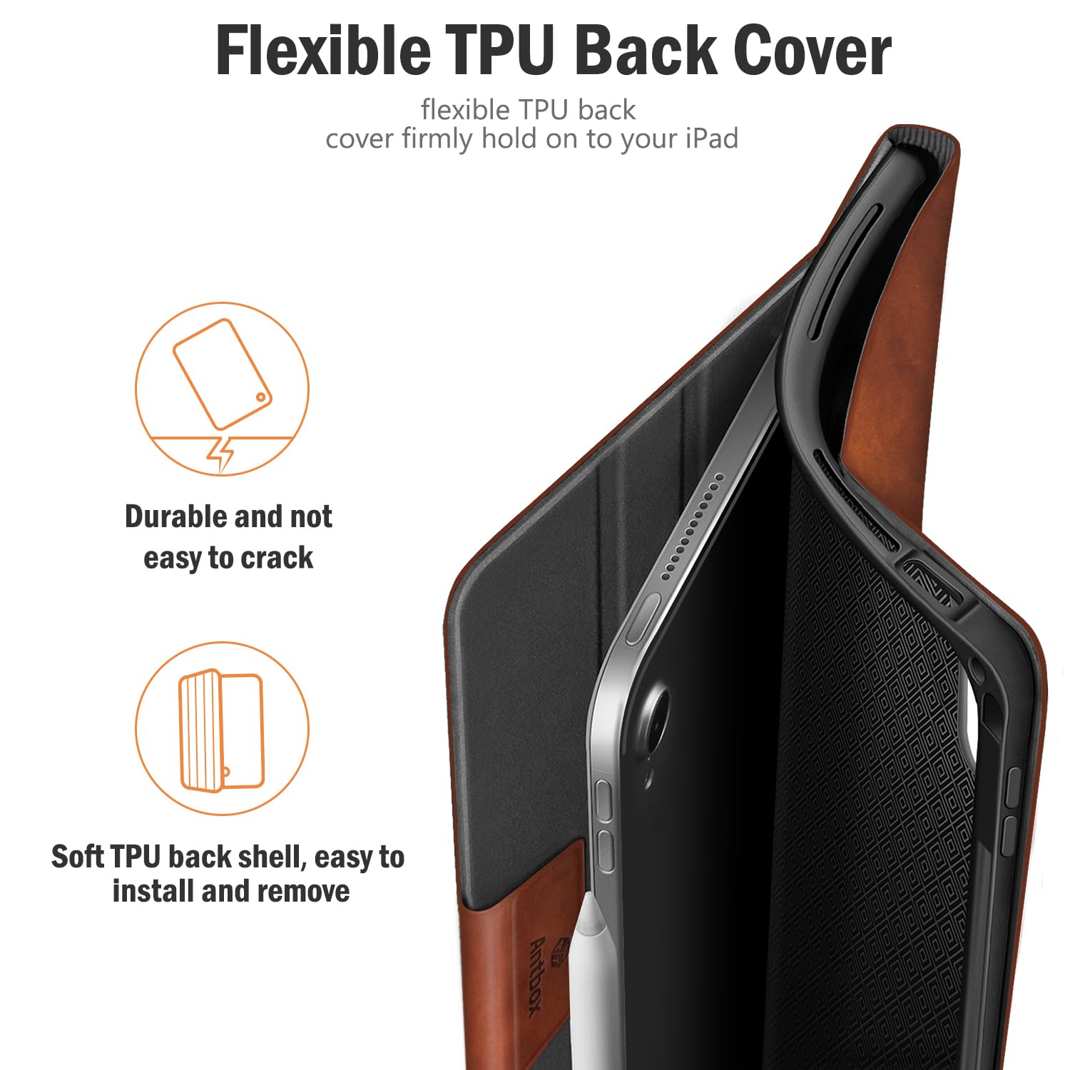 Premium PU Leather iPad Air 13 Inch Case (2025 M3/2024 M2) with Pencil Holder - Compatible with Apple Pencil Pro & USB-C Pencil, Auto Sleep/Wake Function - Protective Cover for iPad Air 13