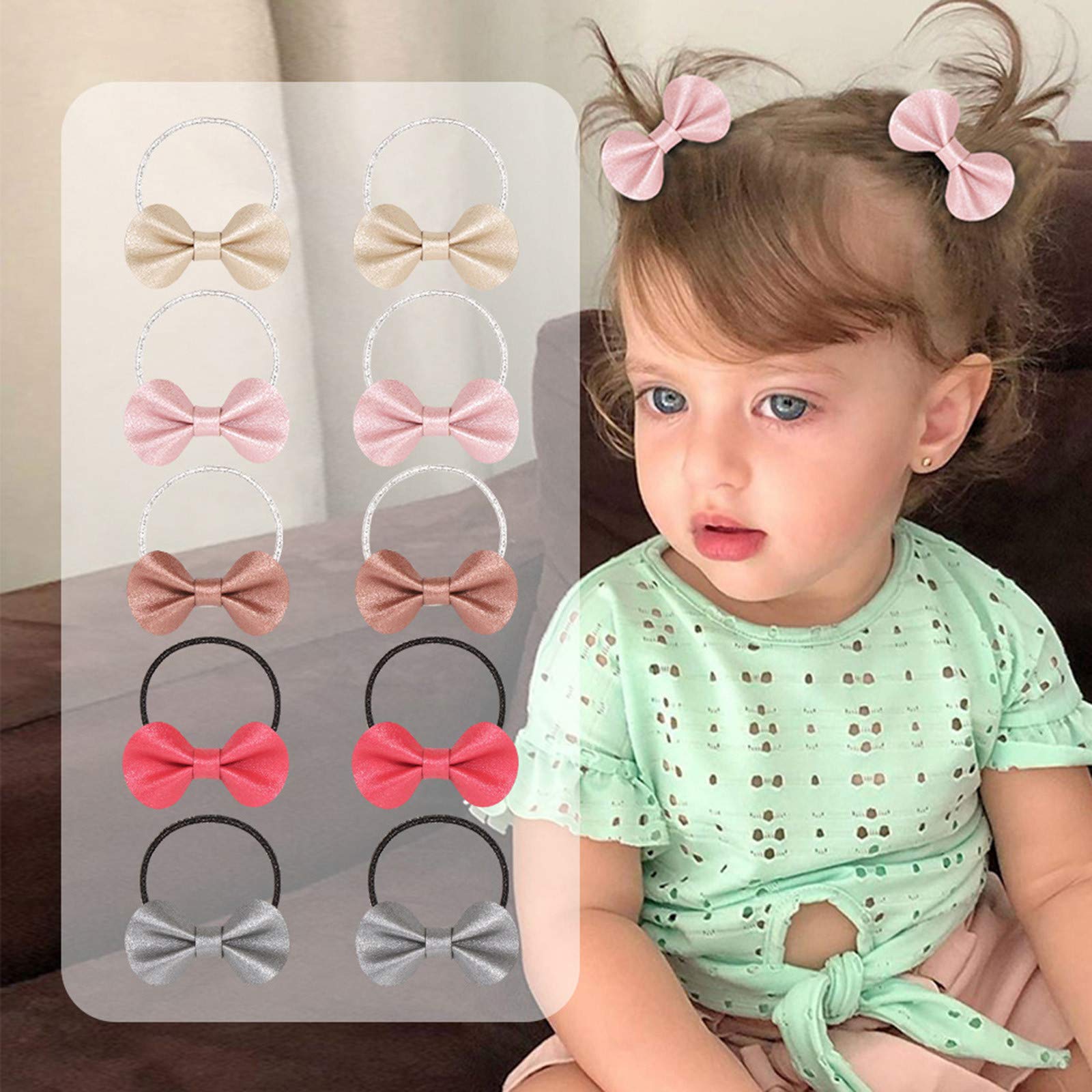 Leehonn Girls Hair Ties for Toddlers & Infants - Soft Elastic Rubber Hair Bands for Baby (5-Pack, Multicolor, One Size) - Perfect for School, Playtime & Everyday Hairstyles