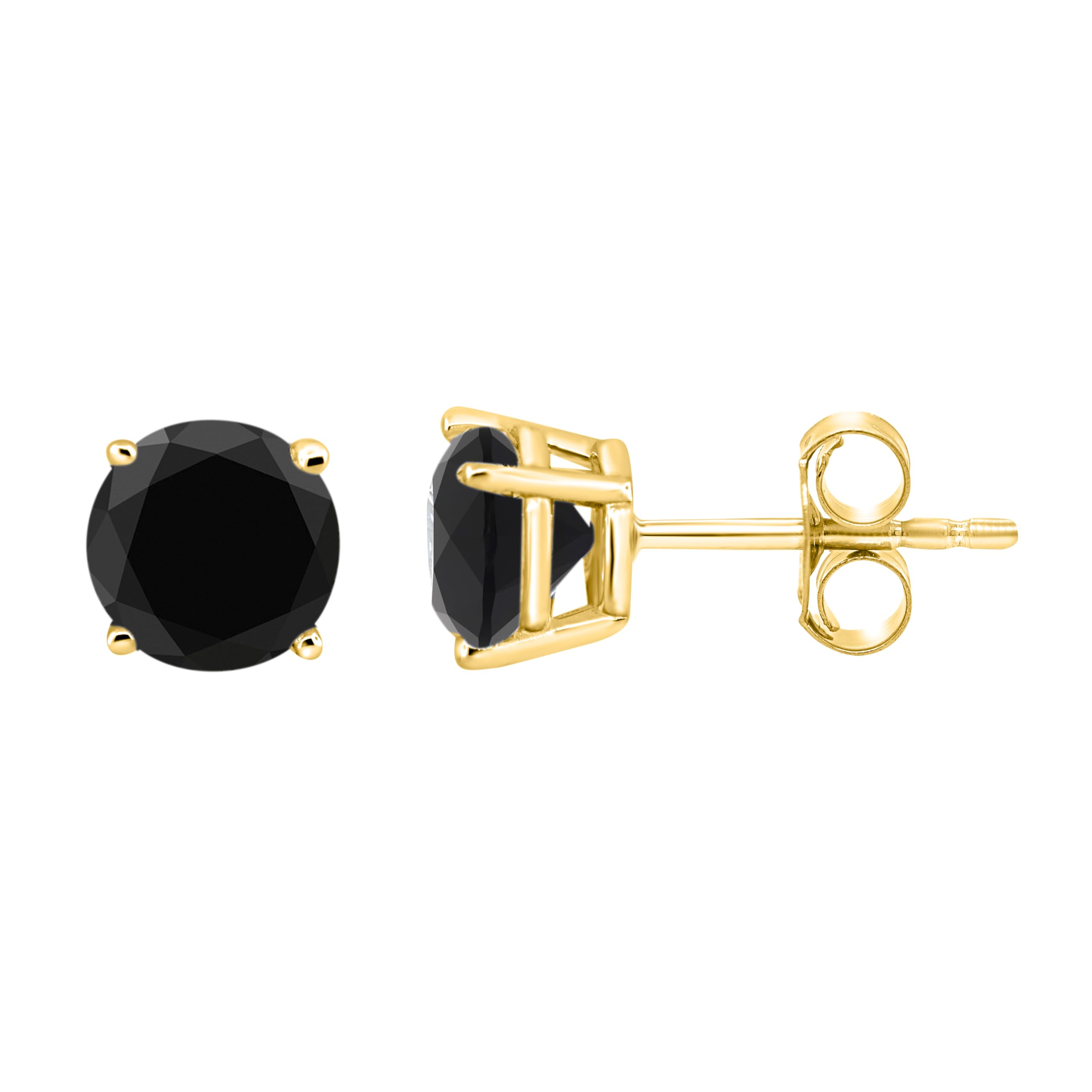 14K White Gold Black Diamond Stud Earrings for Women - Elegant & Timeless Jewelry Gift for Anniversary, Wedding, or Special Occasions