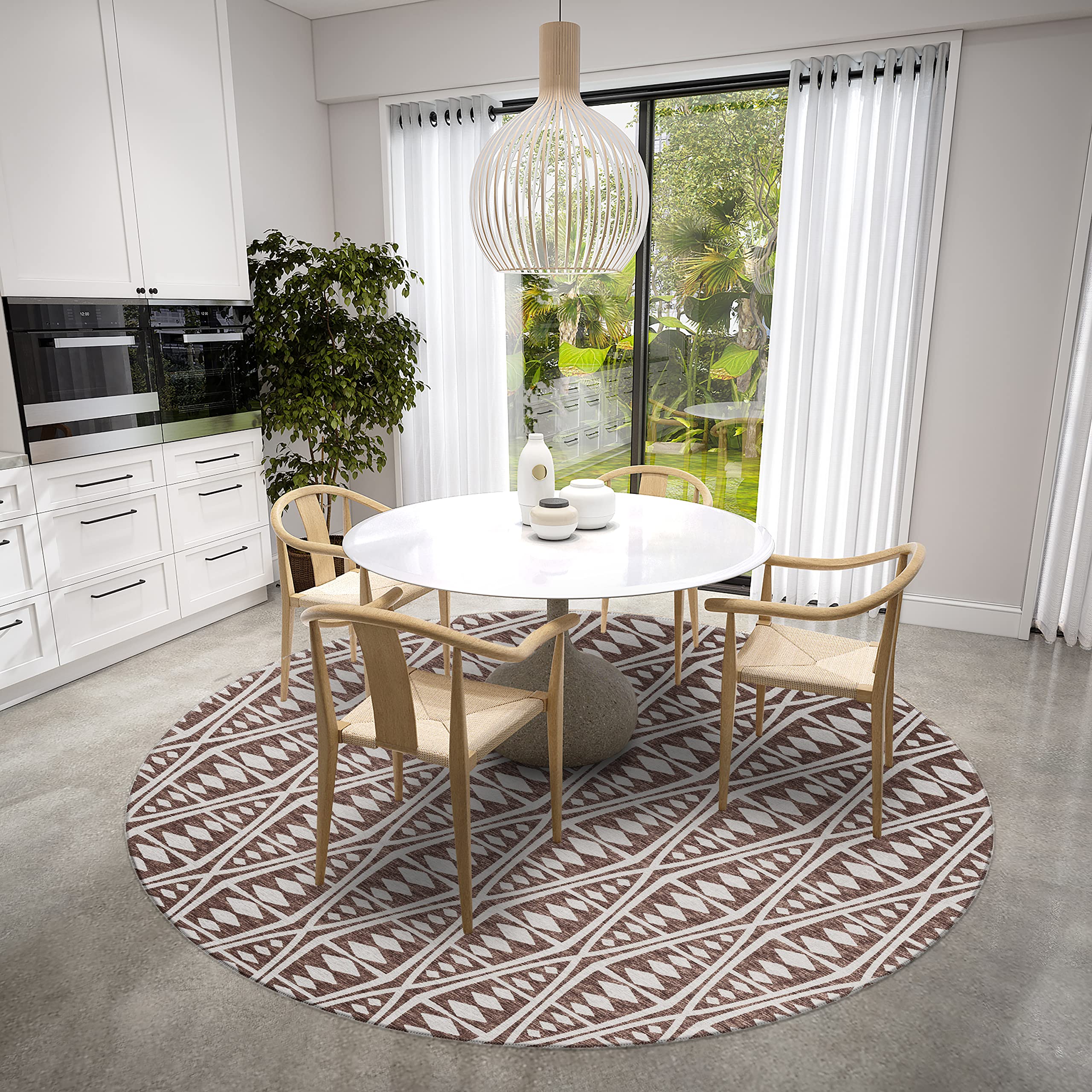 Addison Rugs Yuma AYU36 Brown 8' x 8' Area Rug - Soft & Durable Handwoven Indoor/Outdoor Carpet for Living Room, Bedroom, Patio Decor