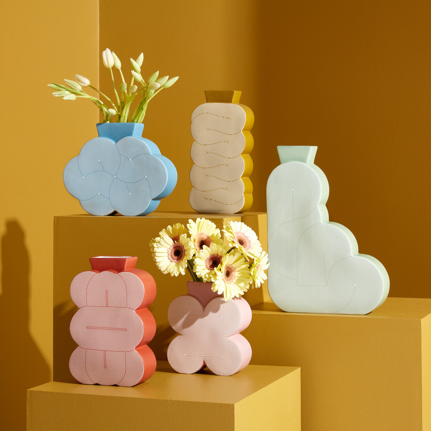 Pompidou Cloud Vase - Modern Ceramic Flower Vase for Home Decor | Perfect for Living Room, Bedroom & Office Centerpiece