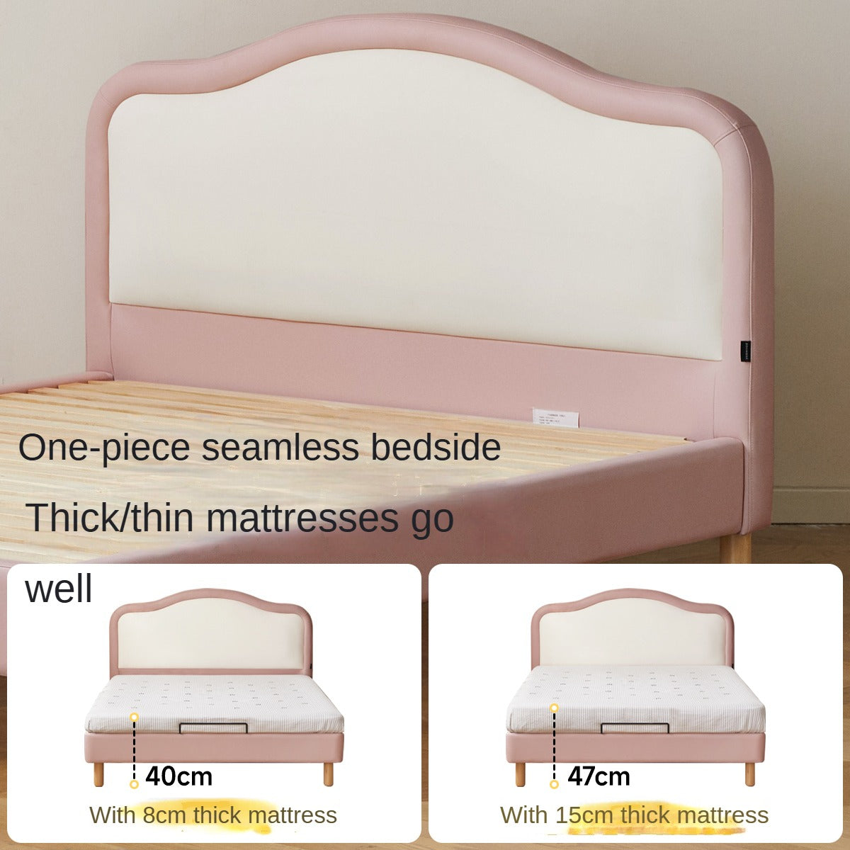 Organic Leather Kids Soft Cloud Bed - Ultra Comfortable & Hypoallergenic Toddler Bed for Nursery, Bedroom, or Playroom - Perfect for Relaxation & Sweet Dreams