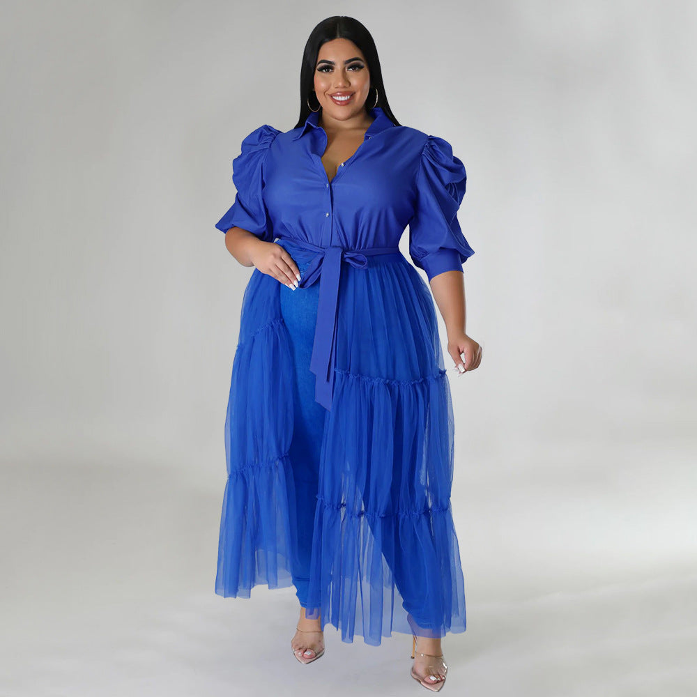 Sexy Plus Size Mesh See-Through Dress with Strap - Perfect for Night Out, Club Wear & Party Outfits