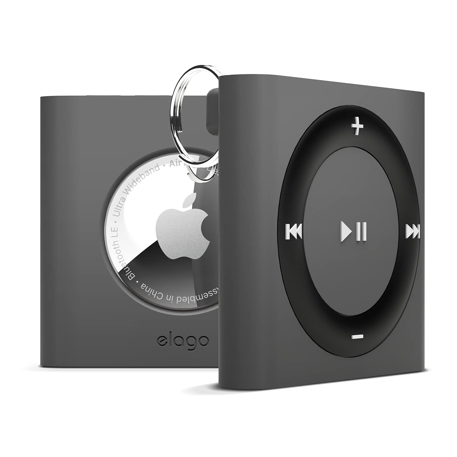 elago Shuffle Case Keychain for Apple AirTags - Retro MP3 Player Design with Carabiner Key Ring & Drop Protection (Perfect for Tracking Keys, Wallets, Backpacks, Luggage & Pets) - Tracking Device Not Included