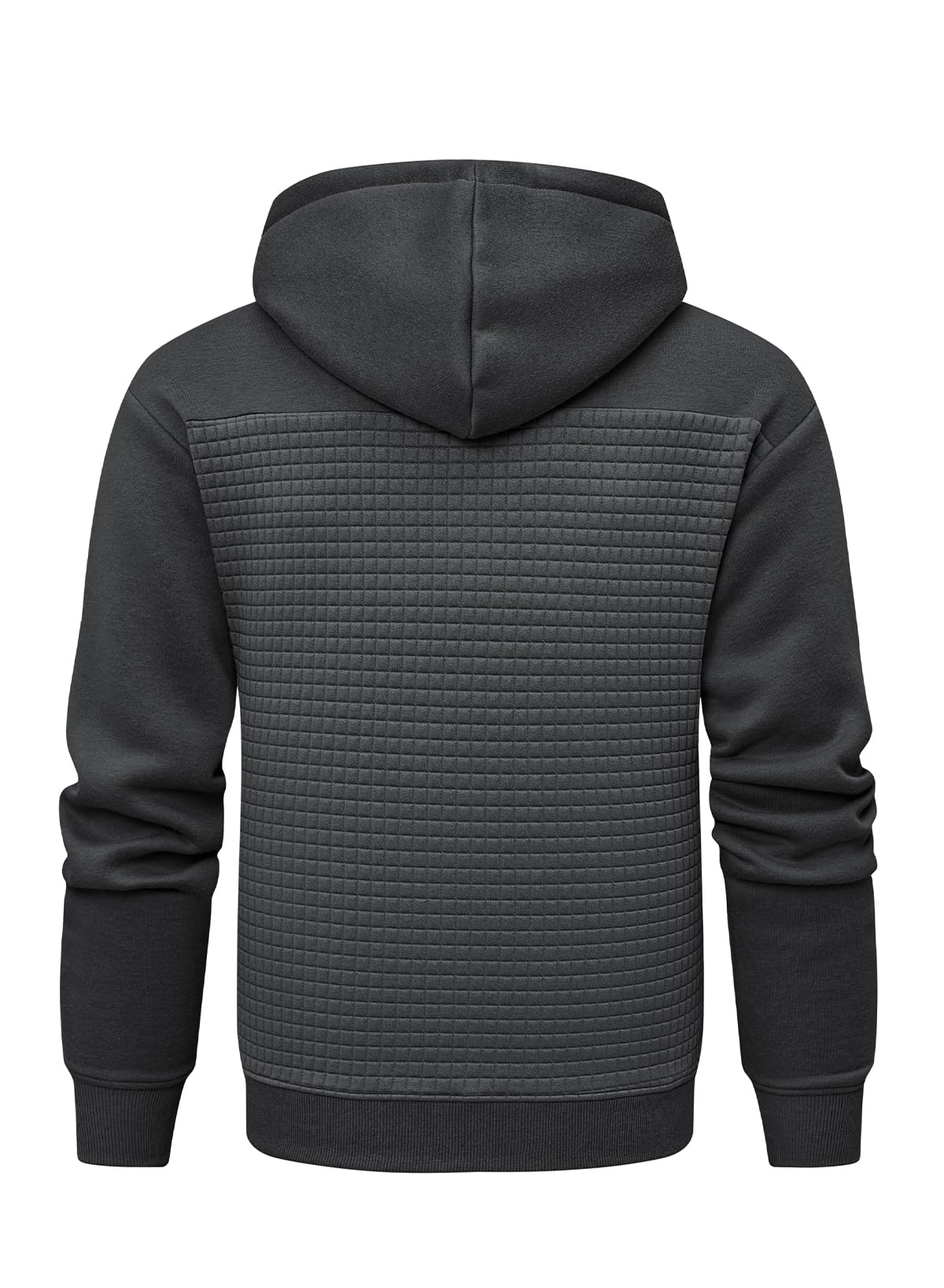 JMIERR Men's Fleece Pullover Hoodie - Soft Long Sleeve Waffle Knit Sweatshirt with Drawstring Hood & Pockets | Casual Winter Wear for Outdoor Activities & Lounge