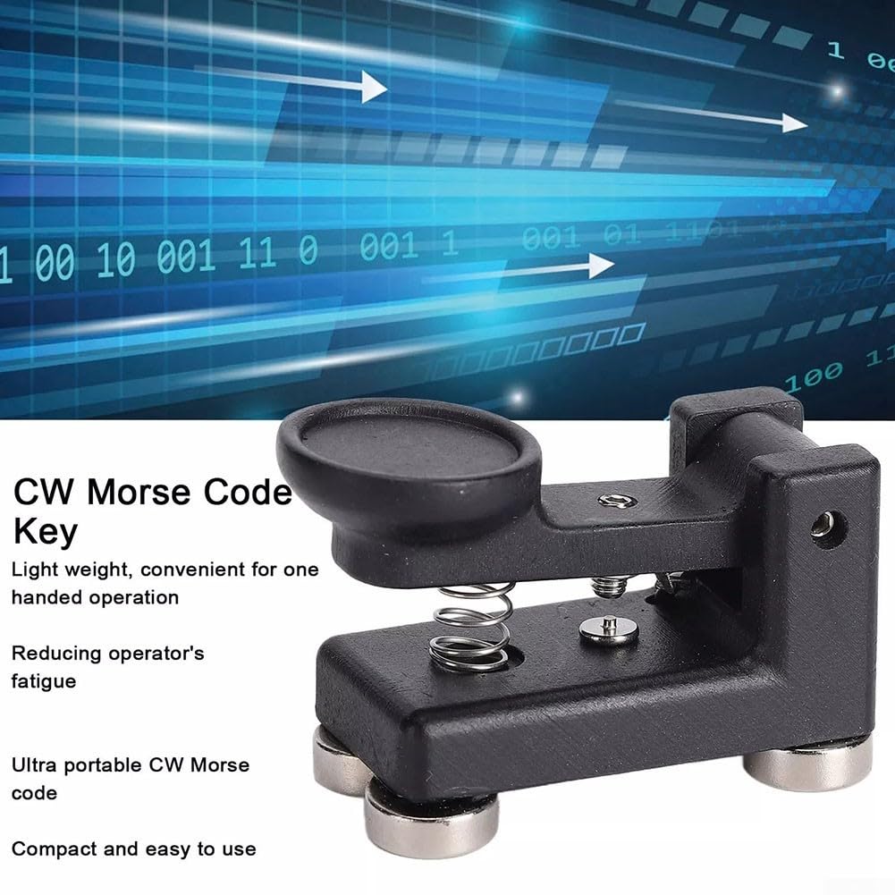 HOHOVYVY Portable Shortwave Radio with Manual/Electric Power, Morse Code Key & Magnetic Base (Model QU-4525) - Perfect for Emergency Preparedness, Outdoor Adventures & Ham Radio Enthusiasts