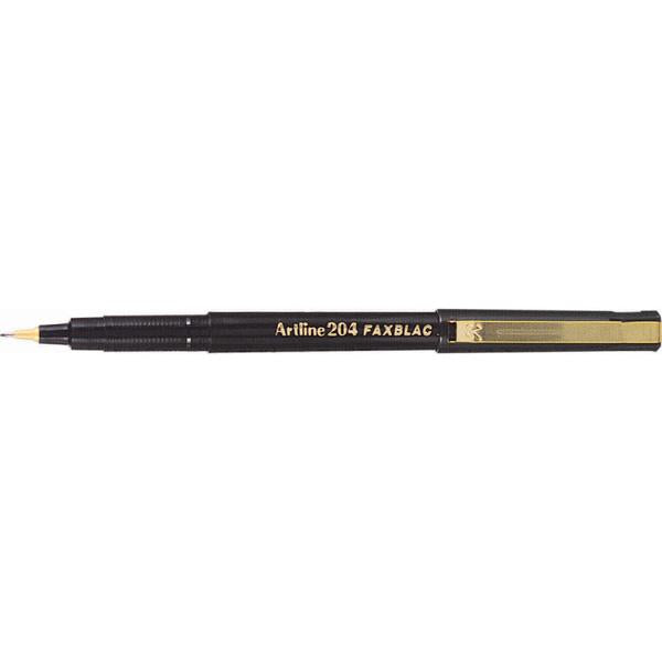 Artline 204 Faxblac Fineliner Pen 0.4mm Black (EK 204N) - Ultra Fine Tip for Precision Writing, Sketching & Office Use