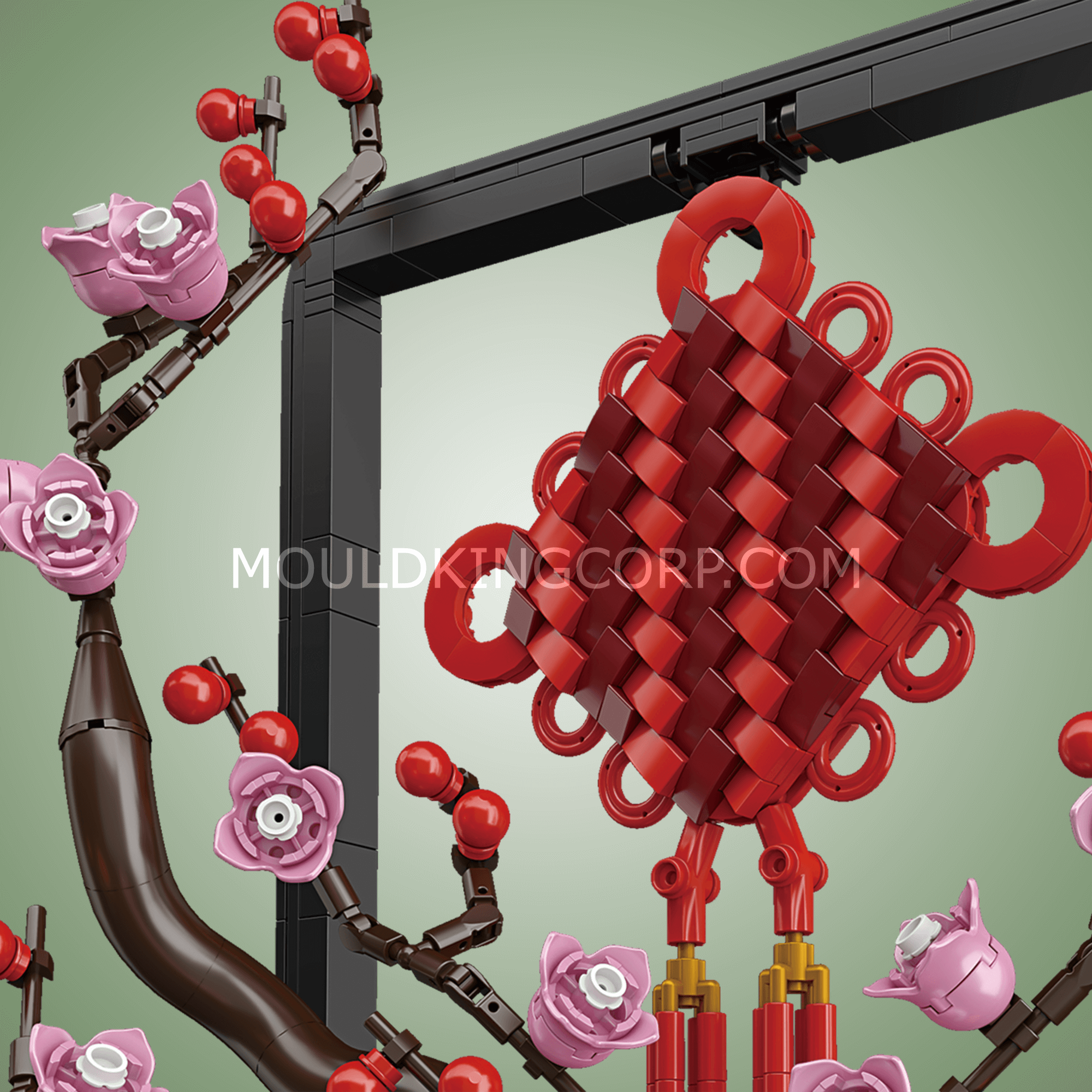Mould King 10014 Chinese Knot Potted Plum Blossom Building Blocks Set | 1,078 PCS DIY Creative Model Kit for Home Decor & Gift | Perfect for Adults & Teens Relaxation & Display