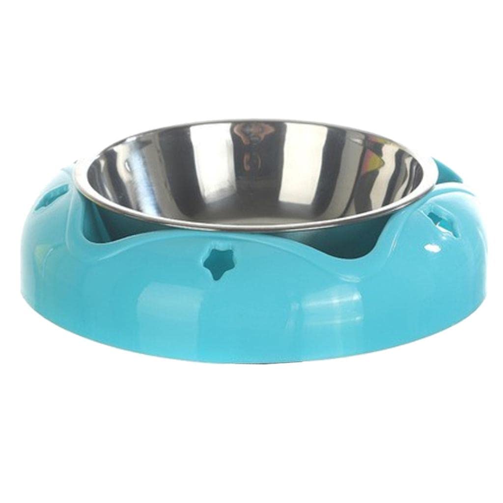 Stainless Steel Pet Bowl for Dogs & Cats - Lyla Travel Food Dish, Non-Slip & Durable, Blue - Perfect for Home, Outdoor, Camping & Travel Use