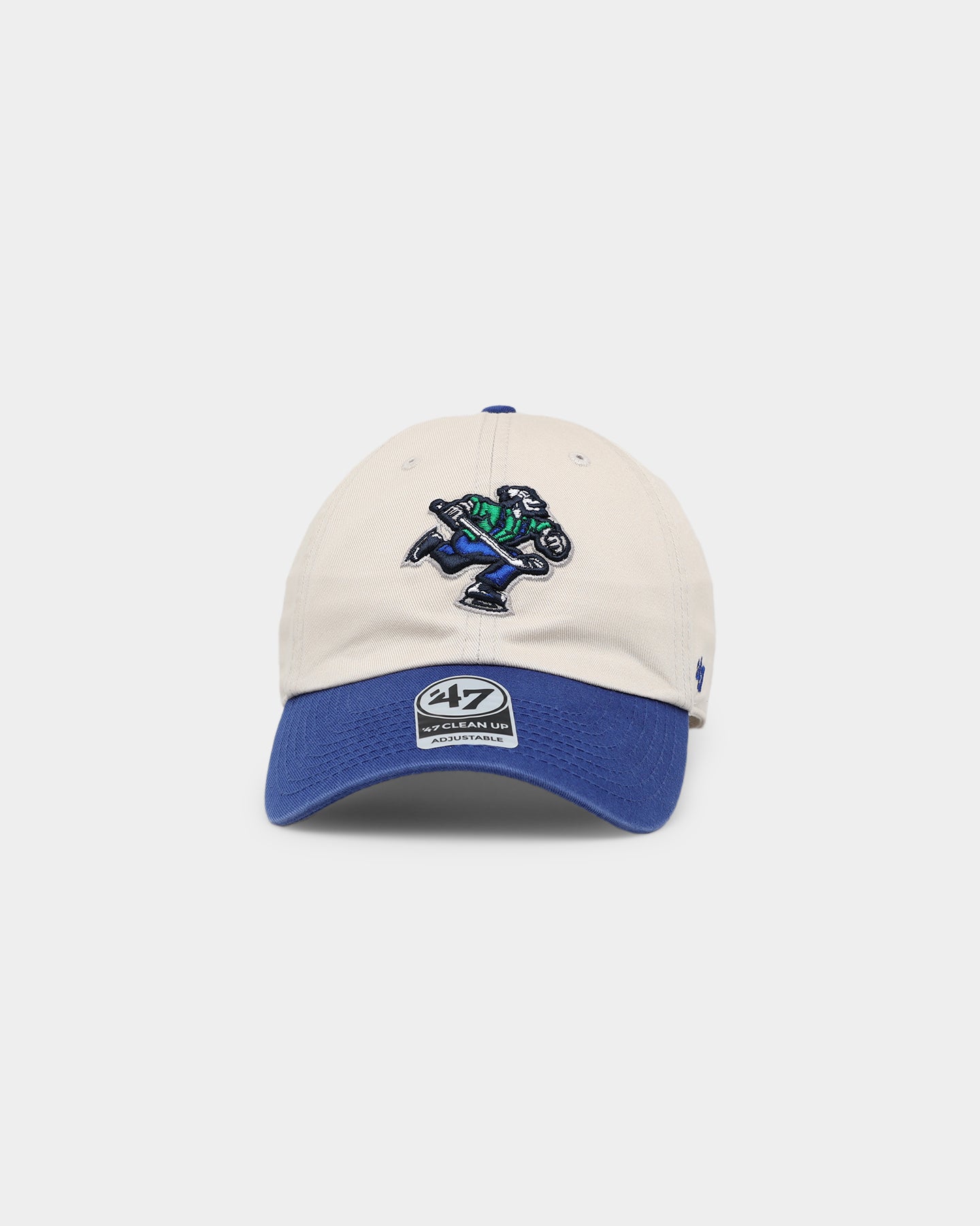 47 Brand Vancouver Canucks Two-Tone 47 Clean Up Adjustable Strapback Hat - Natural Color for Men's Casual Wear & Sports Fan Gear - Perfect for Game Day, Outdoor Activities and Street Style