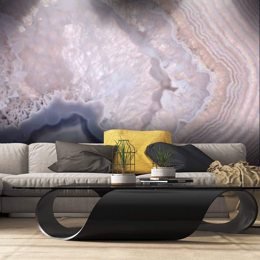 Agate Wave Abstract Nature Wall Mural - Peel and Stick Self-Adhesive Wallpaper, Large Removable Vinyl Film Roll for Home Decor | Perfect for Living Rooms, Bedrooms & Office Spaces