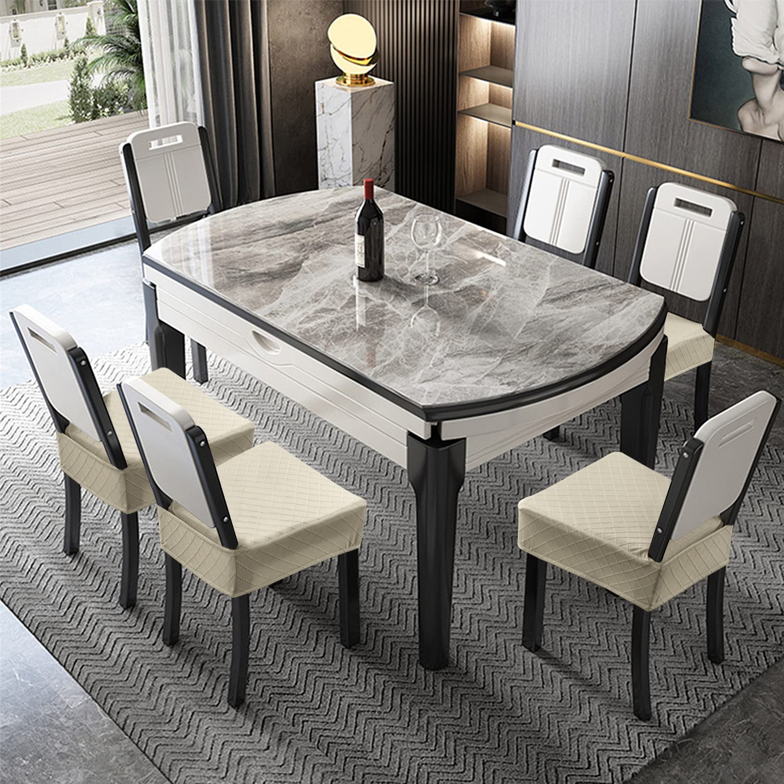 Waterproof Chair Covers for Dining Room - Durable & Washable Seat Slipcovers for Kitchen Chairs, Office, and Restaurant Use - Spill & Stain Protection for Everyday Dining & Entertaining