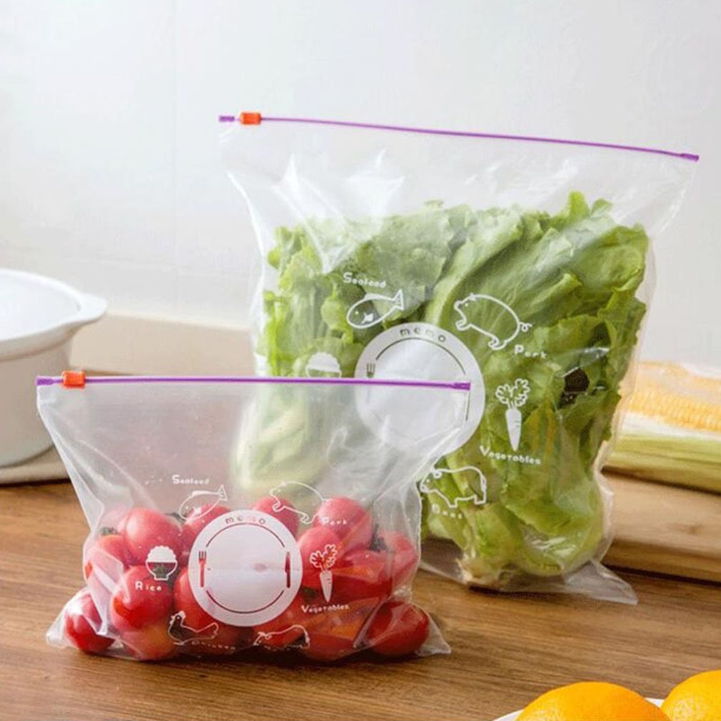 Self Locking Food Storage Bags - Reclosable, Heat Sealable Zip Lock Grip Seal Packs for Meal Prep, Snacks & Freezer Storage