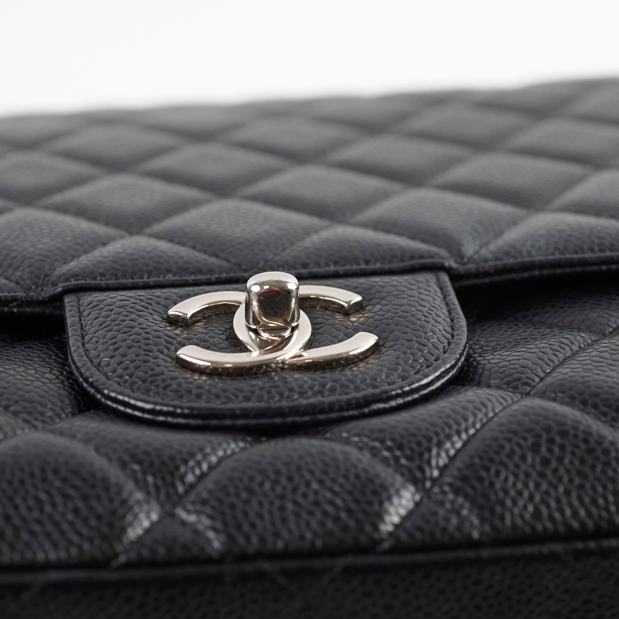 Chanel Maxi Single Flap Bag in Black Caviar Leather with Silver Hardware - Luxury Designer Handbag for Women, Perfect for Evening Events & Special Occasions