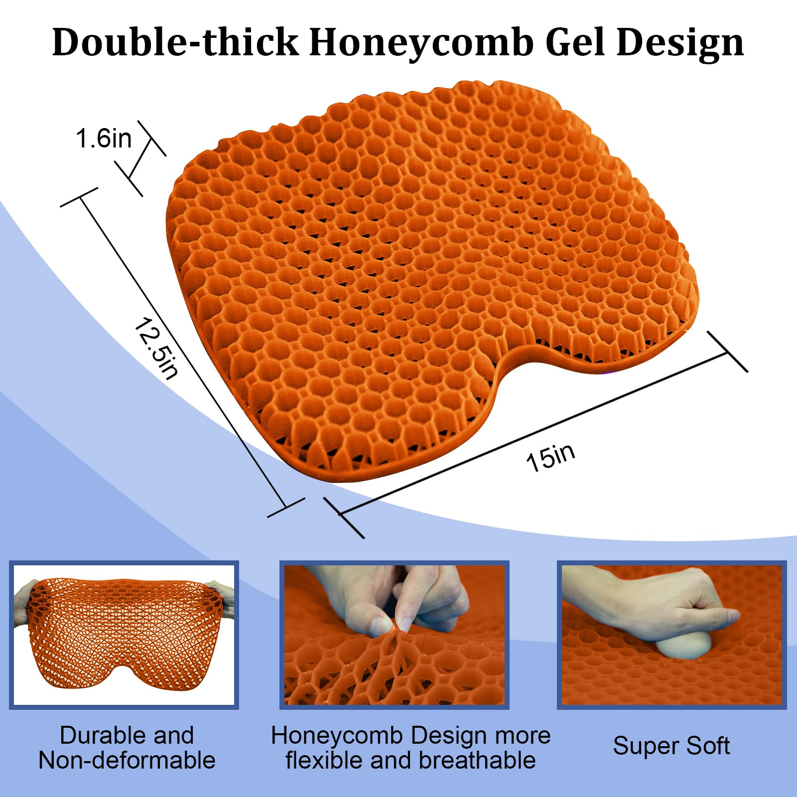 Premium Anti-Slip Kayak Seat Cushion - Waterproof Thickened Gel Boat & Canoe Padding for Comfortable Kayaking, Fishing & Rowing - Perfect for Outdoor Water Sports & Stadium Seating