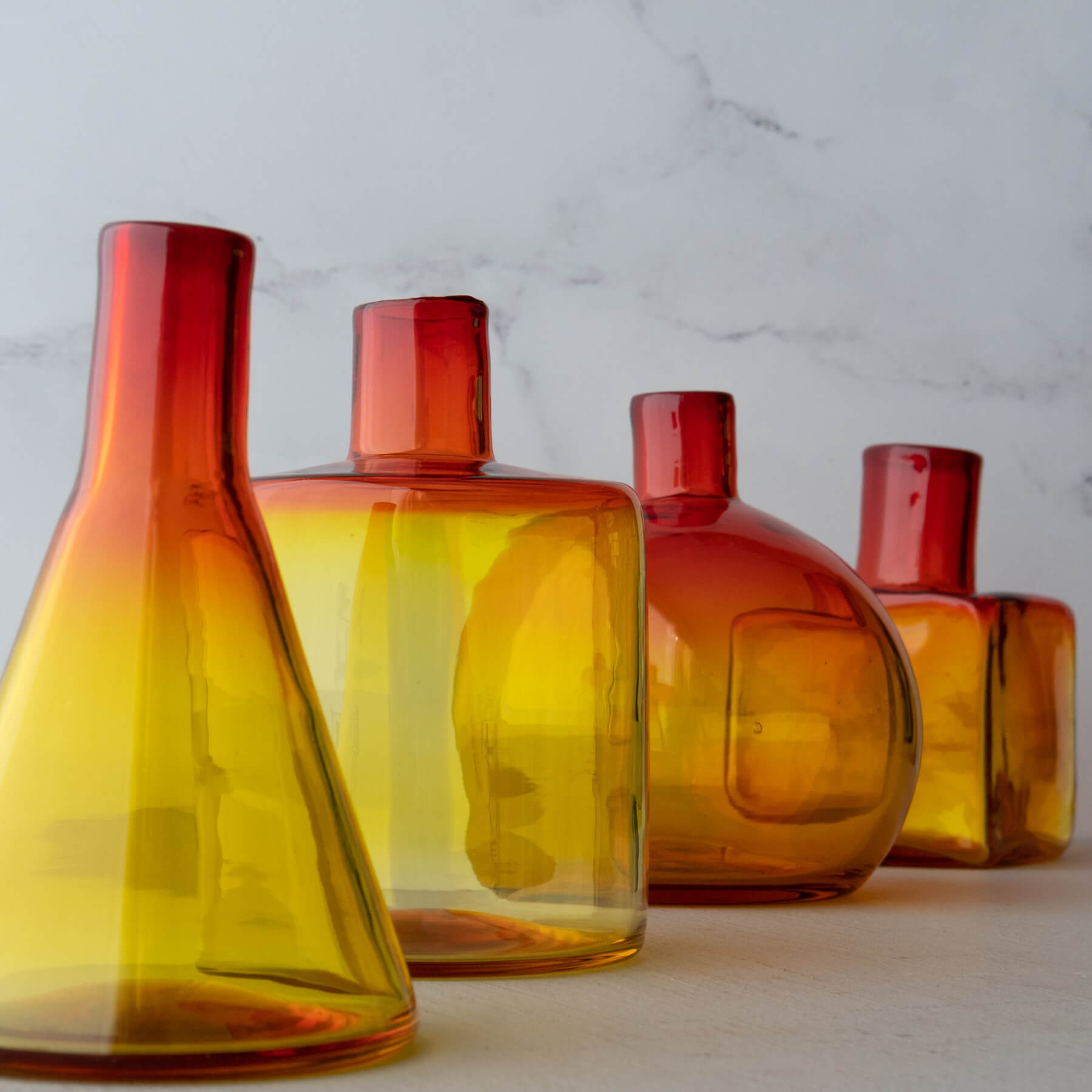 1223 Beaker Bud Vase - Tangerine Orange Glass Flower Vase for Home Decor, Wedding Centerpieces & Tabletop Arrangements