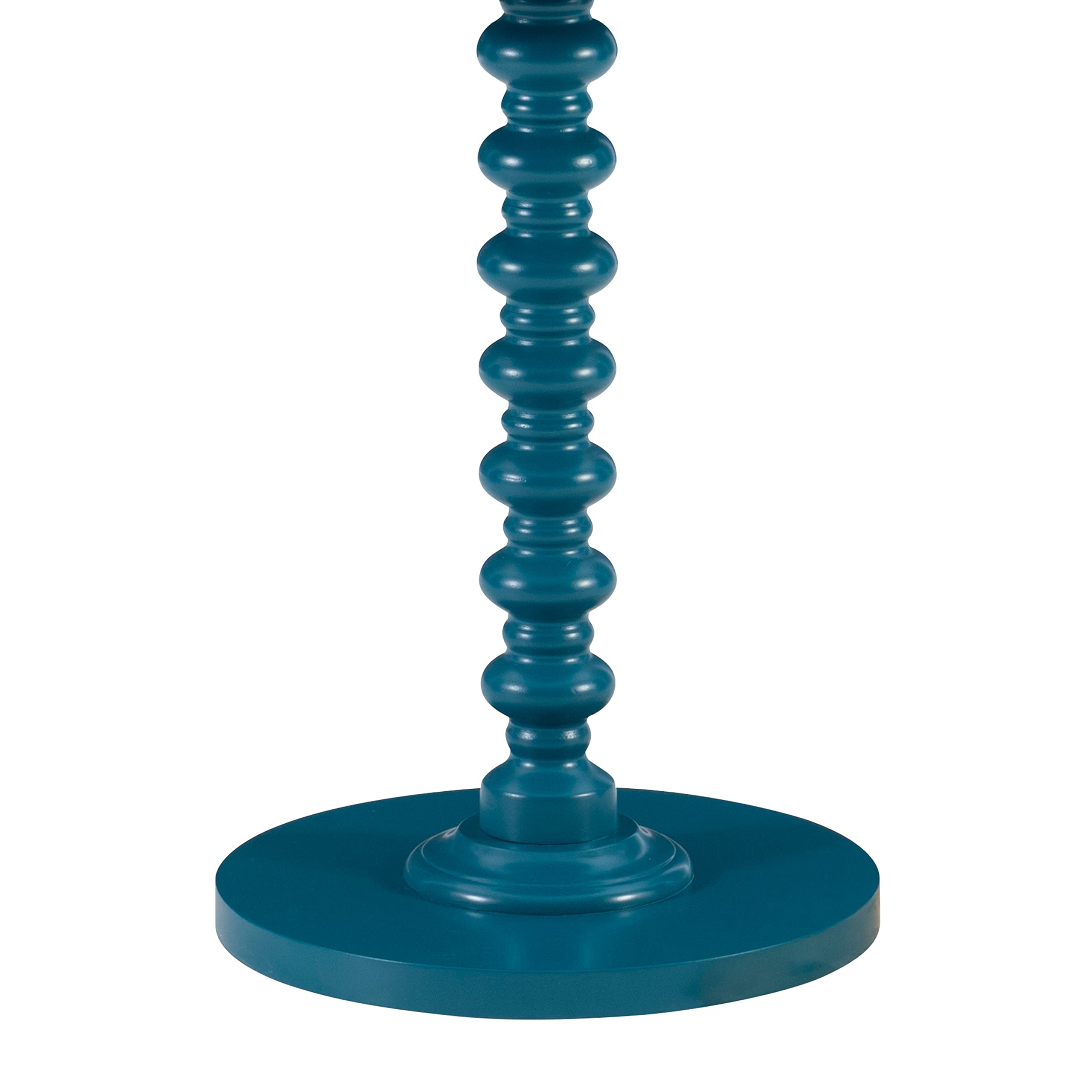 Powell Tarkin Round Teal Turned Spindle Pedestal Side Accent Table - Modern End Table for Living Room, Bedroom, or Entryway - Perfect Small Table for Coffee, Books, and Decor