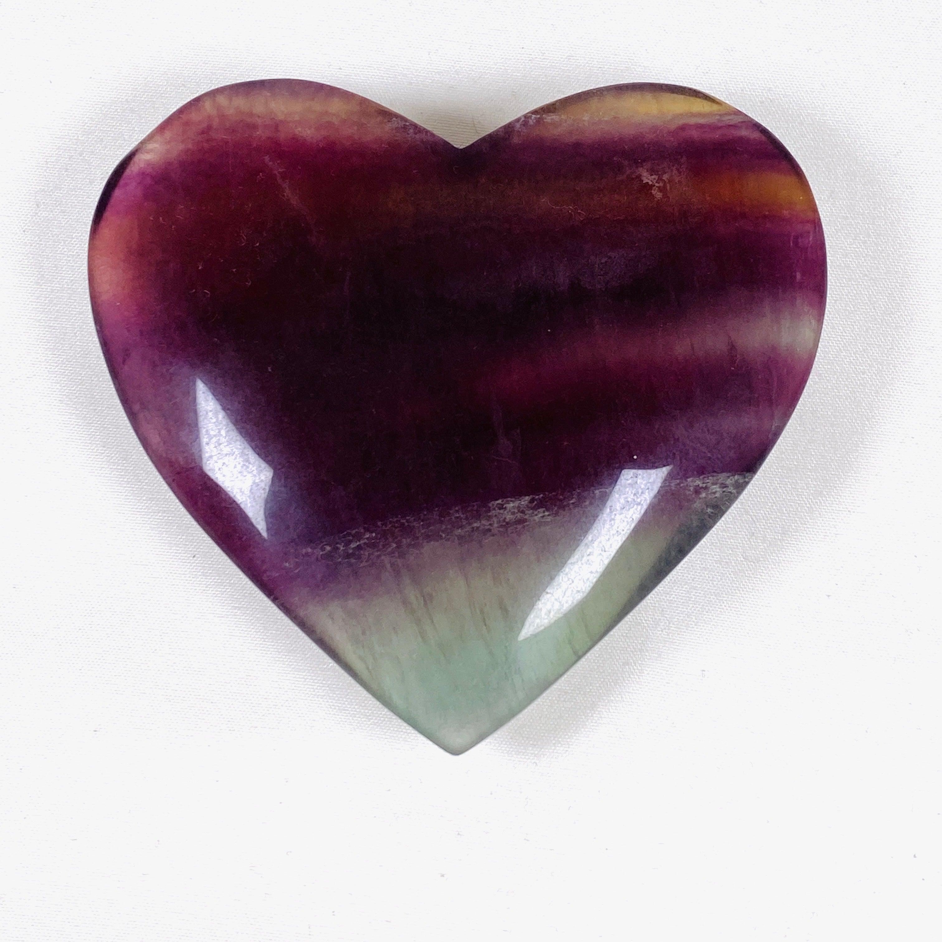 Rainbow Fluorite Heart Pendant - RFH 02 - Natural Crystal Jewelry for Healing, Meditation & Spiritual Energy - Perfect for Reiki Practitioners & Crystal Collectors