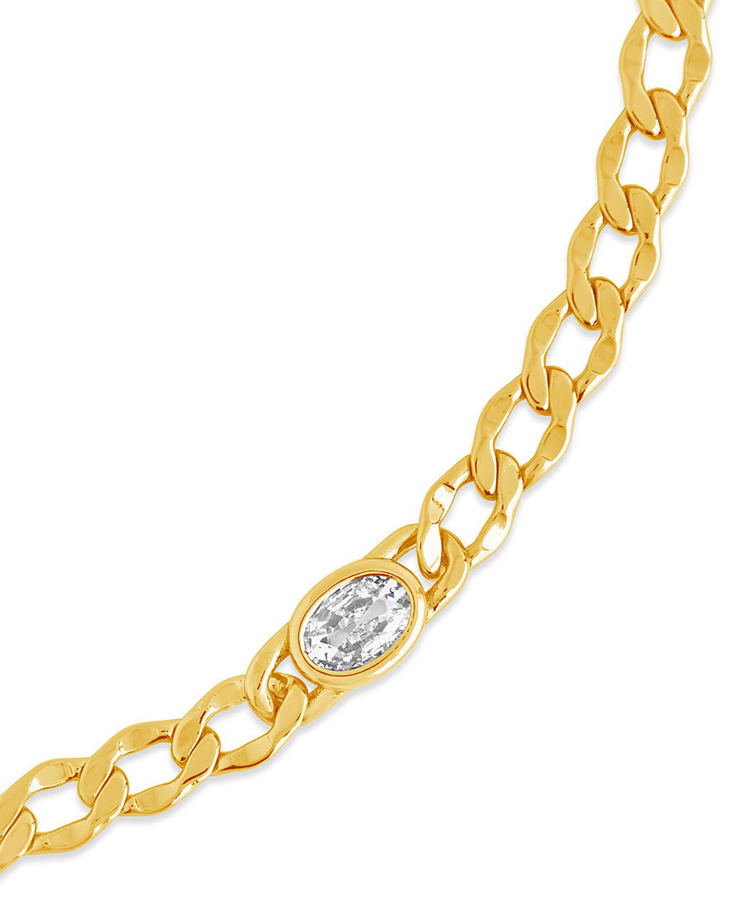 Rebel Station CZ Curb Chain Bracelet for Women - Cubic Zirconia Silver Plated Adjustable Bangle - Perfect for Parties, Weddings & Everyday Wear