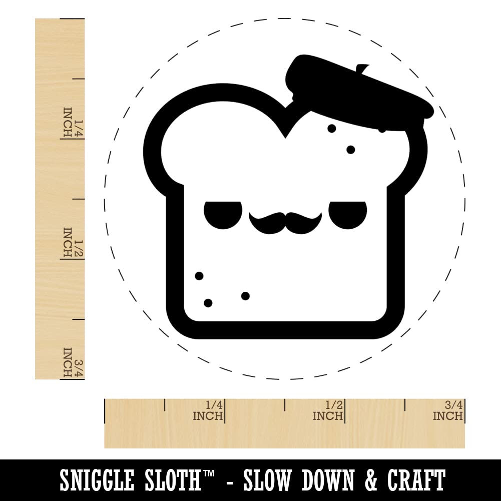 French Toast Bread Self-Inking Rubber Stamp - 3/4 Inch Small Kawaii Stamps for Planners, Scrapbooking & DIY Crafts - Black Ink Stamper for Journaling, Card Making & Gift Wrapping