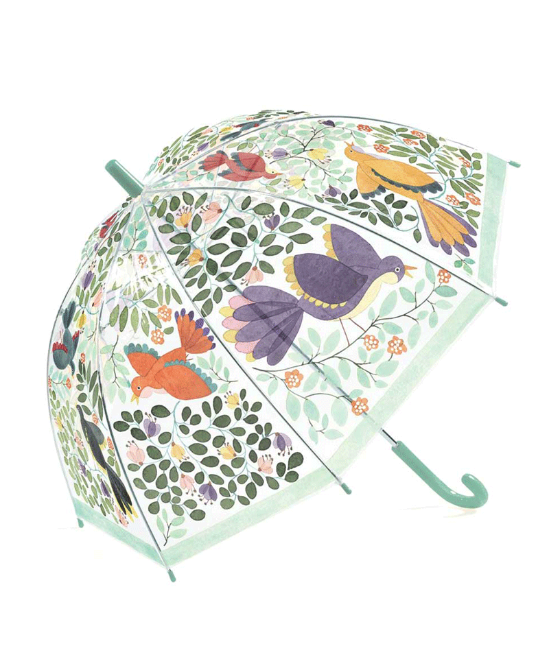 Stylish Djeco Flowers and Birds Umbrella - Waterproof Compact Folding Umbrella for Women & Men - Perfect for Rainy Days, Outdoor Activities, and Fashion Accessory