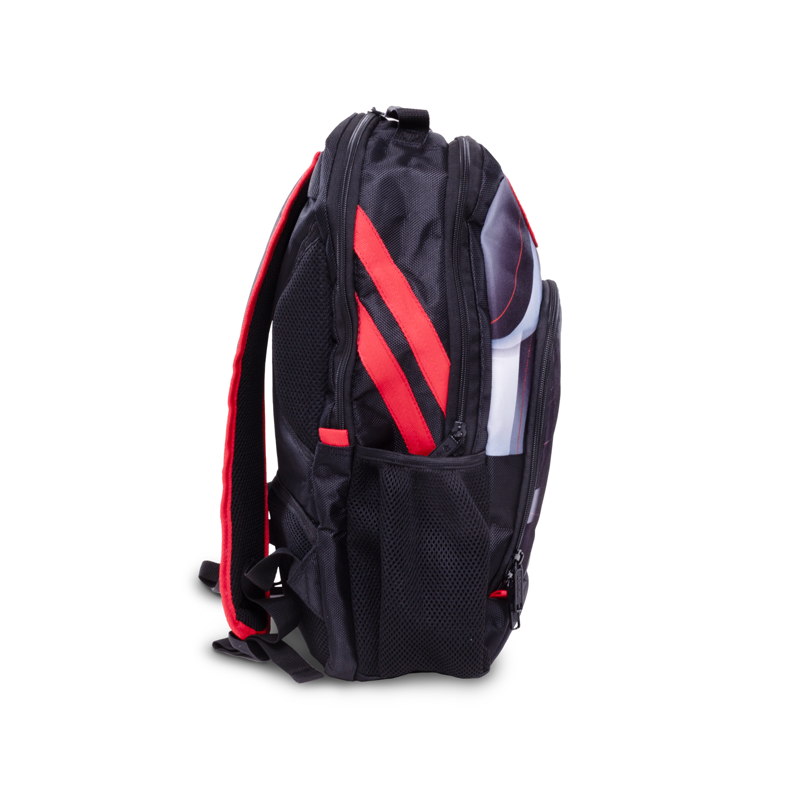 High-Quality Radical Dye Sublimation Backpack - Black & Red - Perfect for School, Travel & Outdoor Adventures