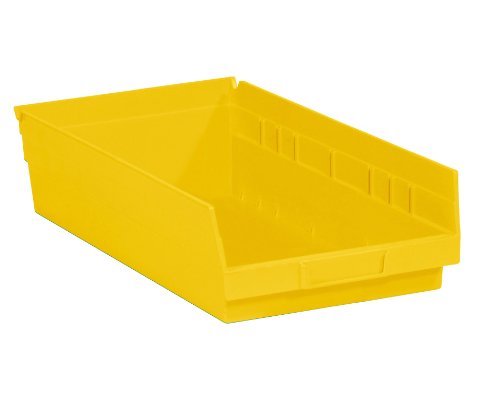 Aviditi Stackable Plastic Storage Bins 17.875 x 11.125 x 4 Inches - Yellow Organizing Shelves (8-Pack) for Home Office Garage Classroom Organization & Closet Pantry Storage Solutions