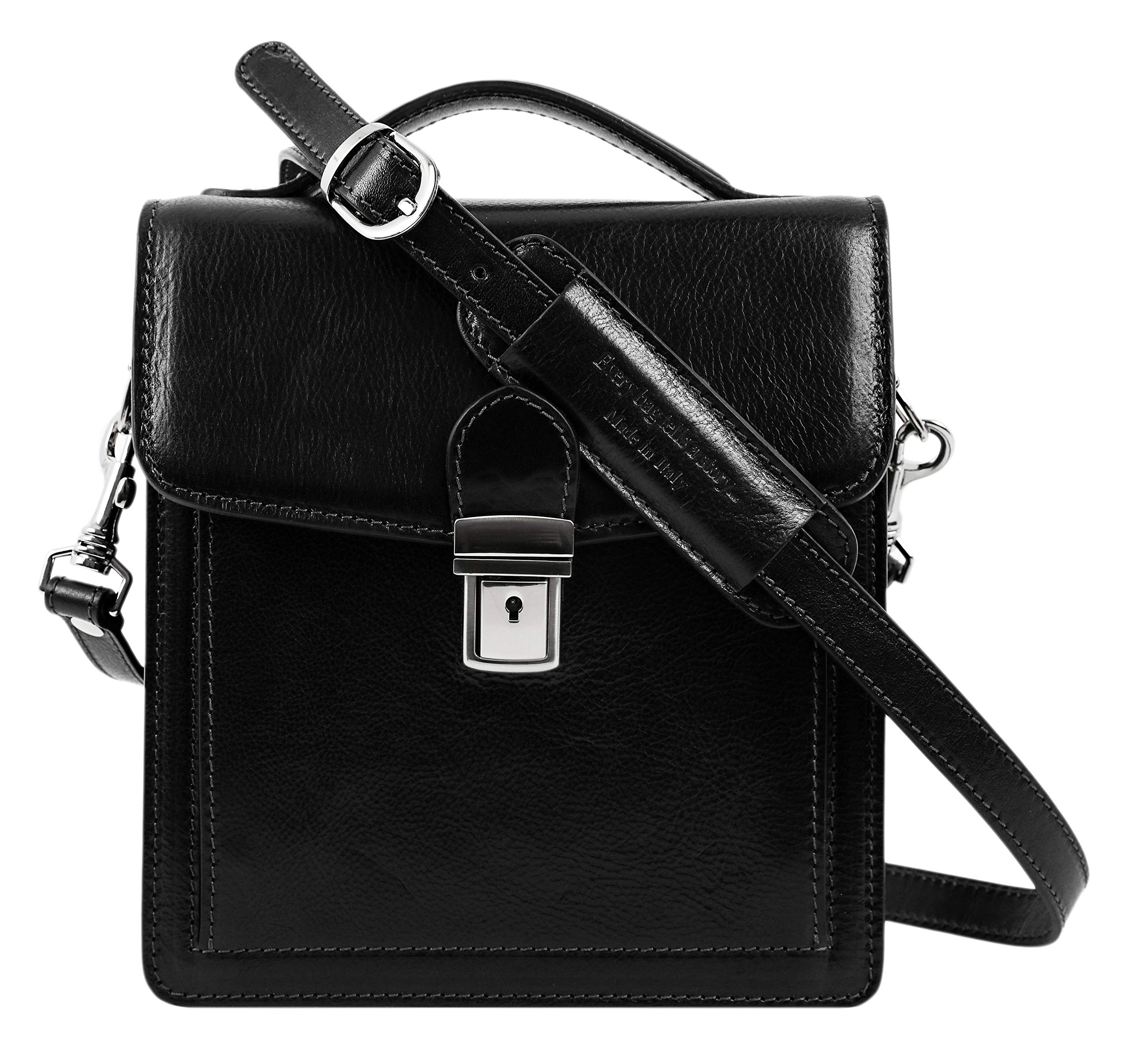 Durable Leather Crossbody Briefcase for Men - Stylish & Functional Small Business Bag for Work, Travel & Daily Commute
