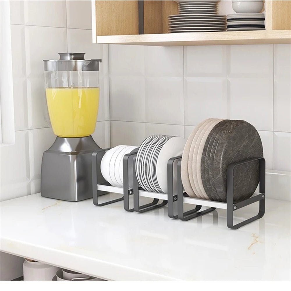 Milo Dish Drying Rack - Stainless Steel Kitchen Organizer for Plates, Bowls & Utensils - Space Saving Countertop Storage Solution for Small Kitchens, Apartments & Dorm Rooms