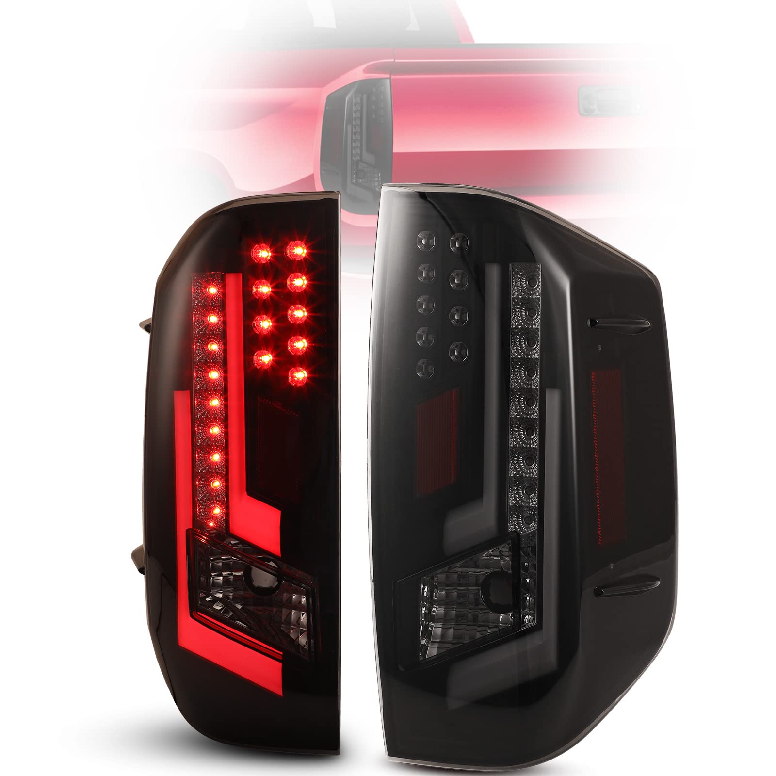 LED DRL Tail Lights for Toyota Tundra 2014-2021 - LED Turn Signal & Brake Light Assembly Replacement Kit - Perfect for Tundra Pickup Truck Upgrades & Night Driving Safety